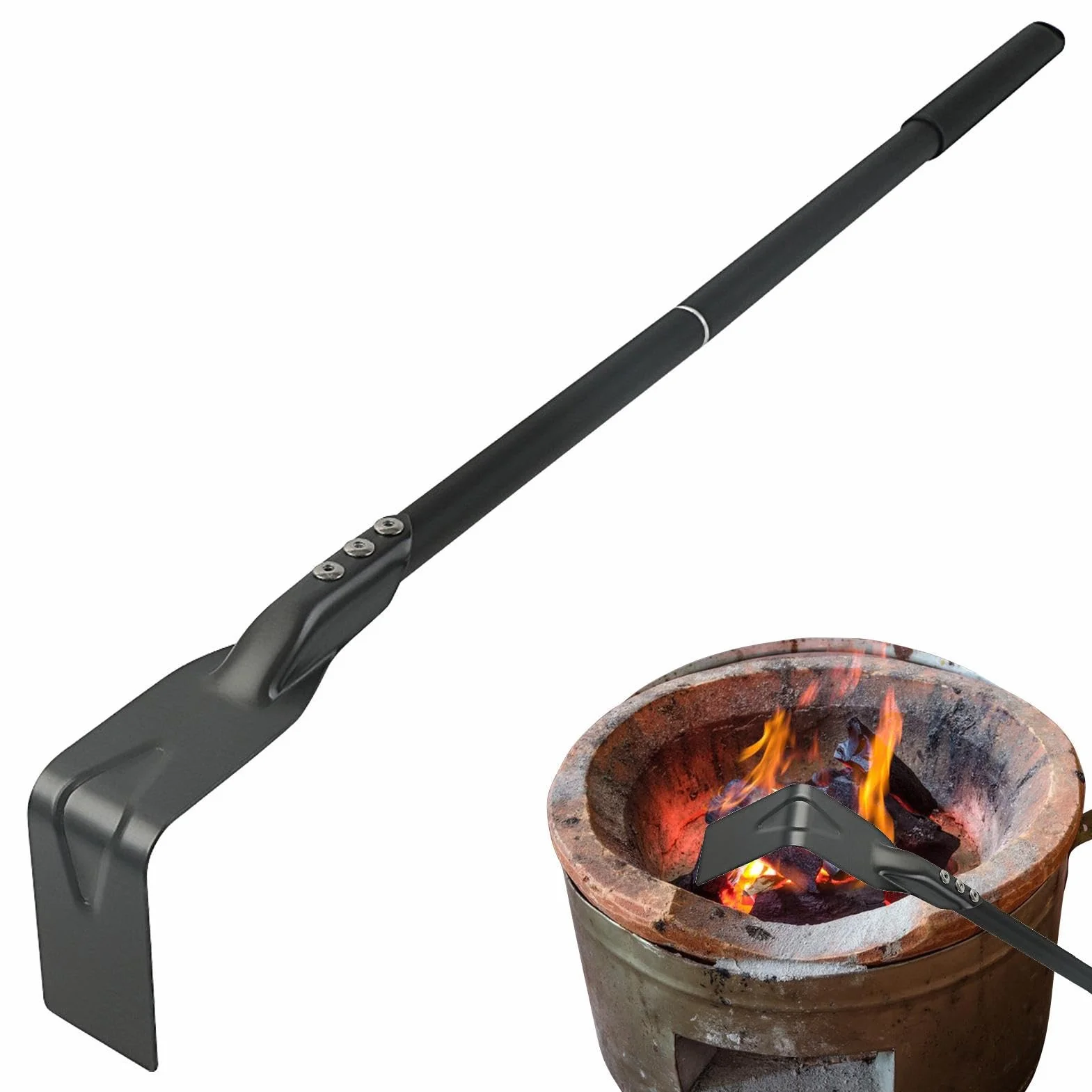 Motyka do grillowania popio?u | Czajnik w?giel drzewny Grill Piekarnik do pizzy Popió? | ?dzie popio?u grabienia w?gla drzewnego, grill w?giel drzewny Akcesoria pieca pizzy