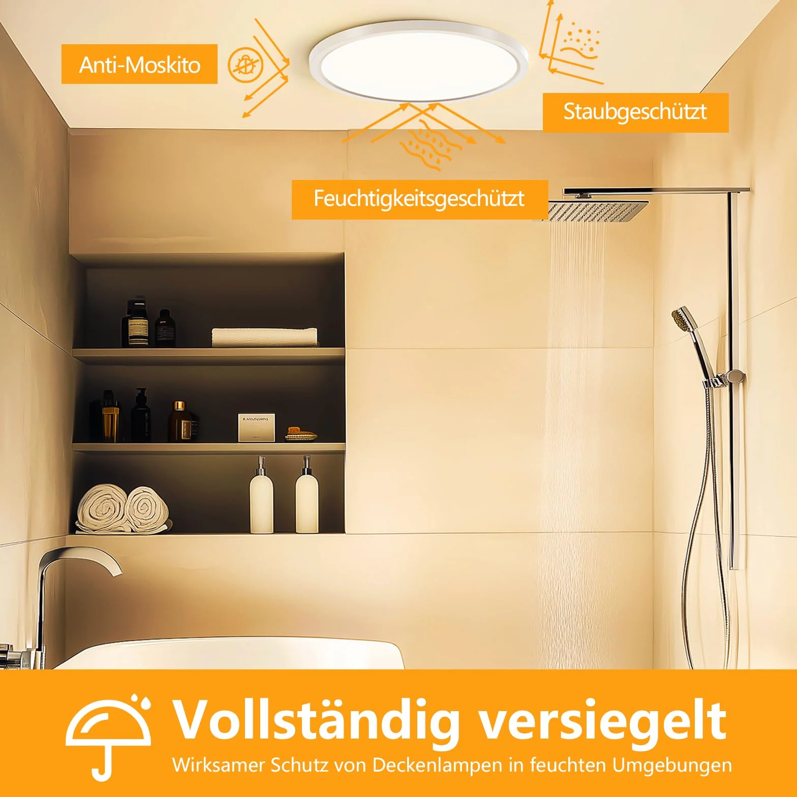 Nowoczesna lampa sufitowa Led 3000K, 18 W, 2448 lm, ciepła biel, okrągła, bardzo cienka wewnętrzna lampa sufitowa do balkonu, łazienki, sypialni, piwnicy, Ø22 cm (2 szt.)