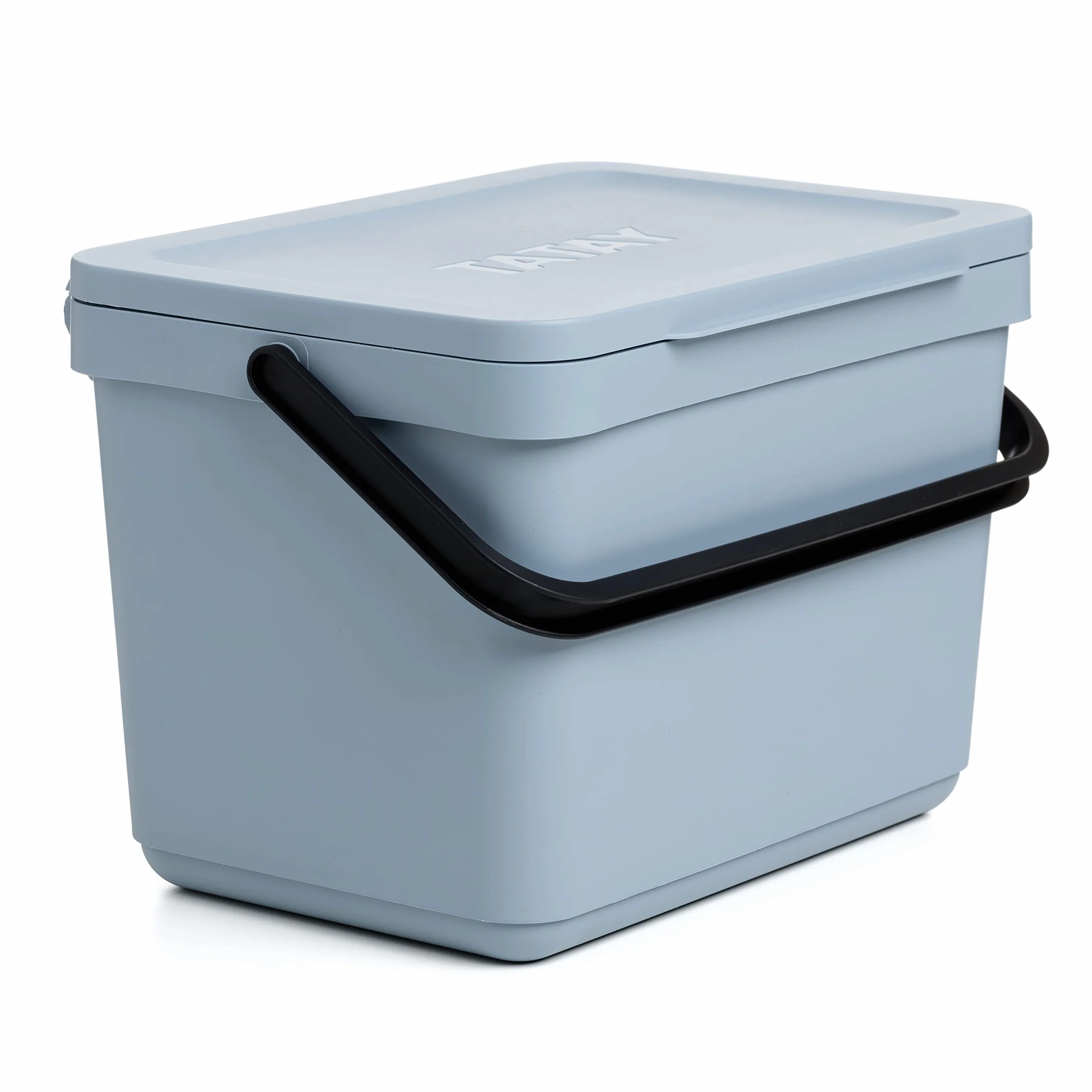 TATAY Kuchenny pojemnik na kompost z uchwytem, pojemność 6 l, polipropylen, wykonany w 100% z materiałów pochodzących z recyklingu, kolor oceanu, wymiary 26,5 x 20,5 x 18,5 cm