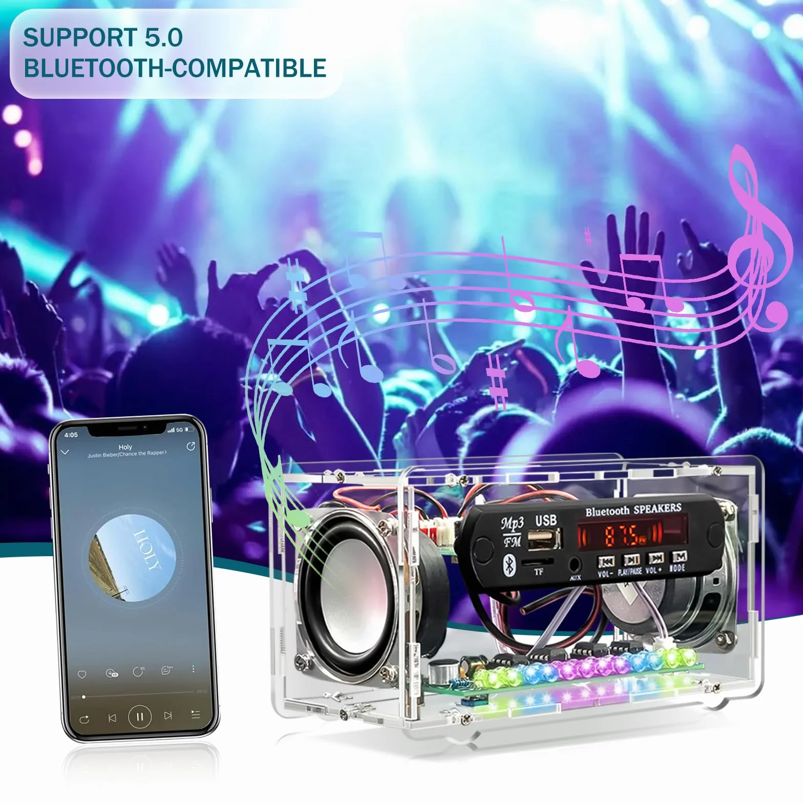 Zestawy do ćwiczeń lutowania, zestaw radia FM, zestaw głośników Bluetooth, elektroniczne zestawy projektowe dla dorosłych, mini zestaw wzmacniaczy dźwięku domowego z cyfrowym wyświetlaczem