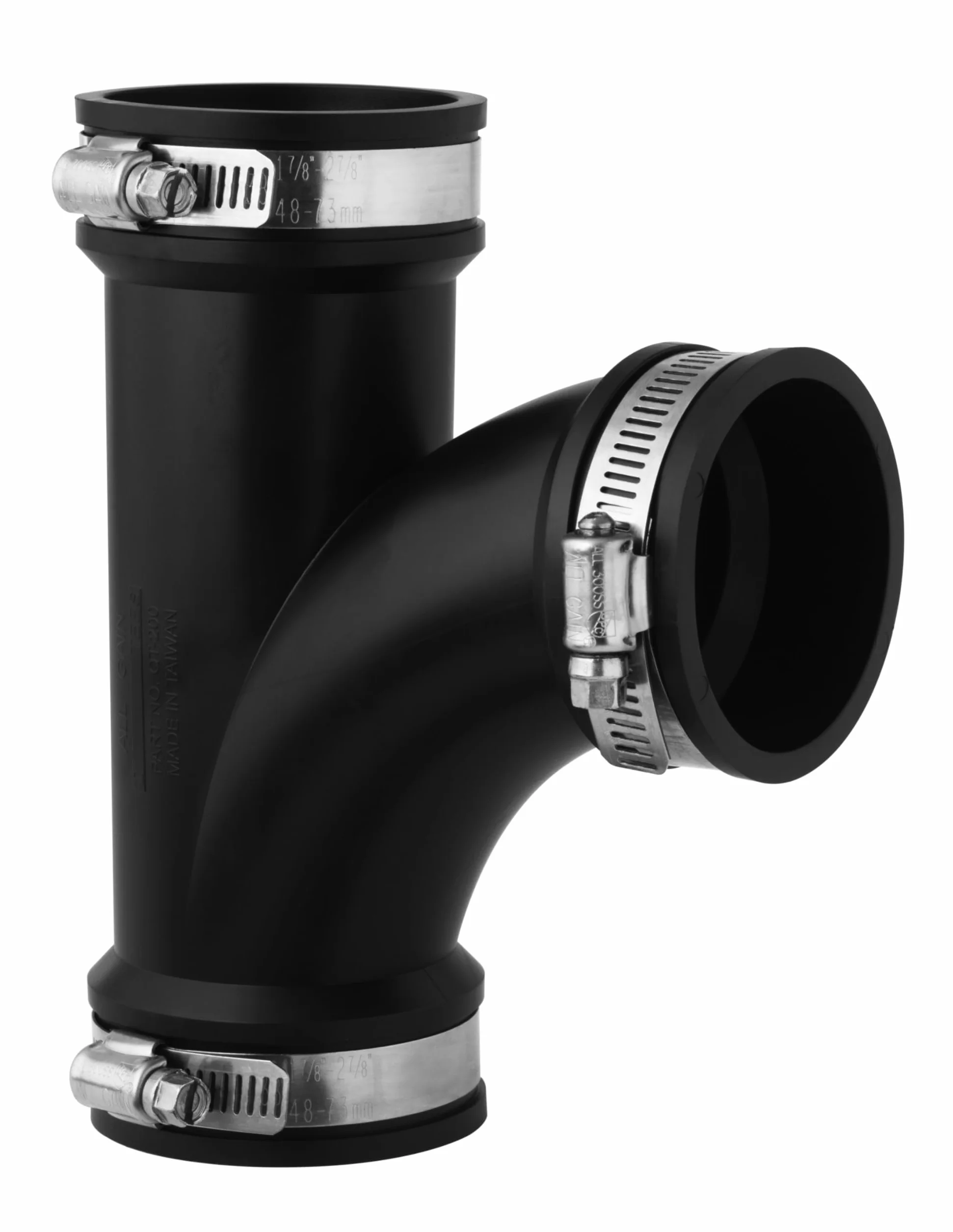 AquaForte Elastyczny elastomer PCW trójnik 50 mm (zakres zaciskania 50-44 mm), niezwykle elastyczny!