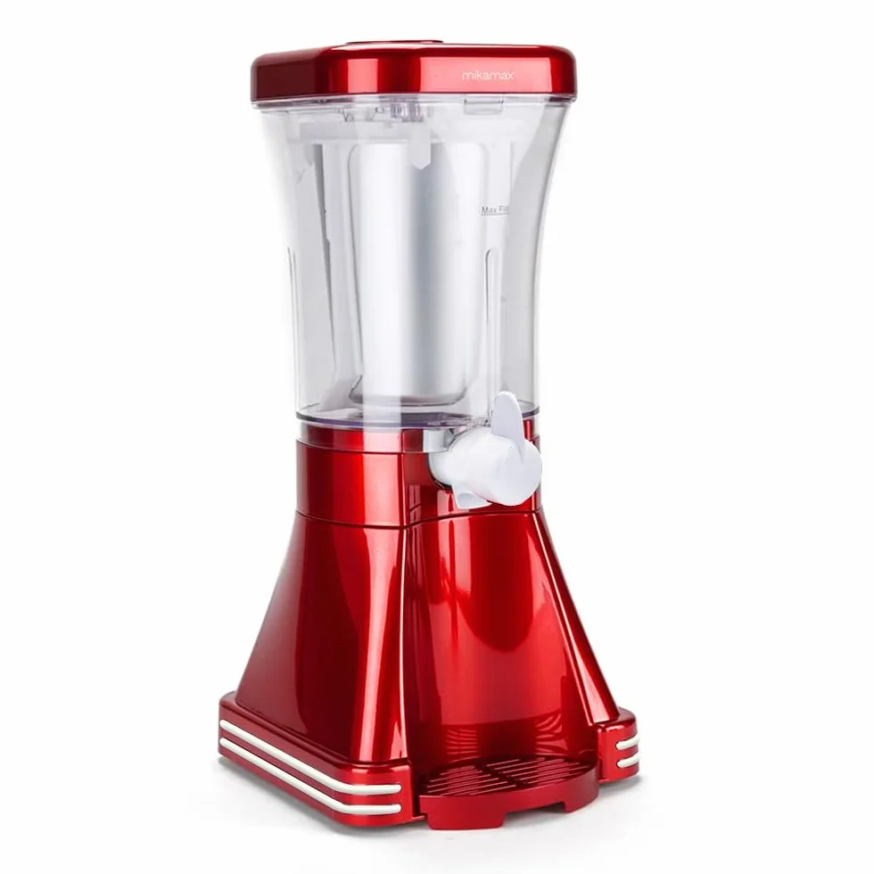 MikaMax Maszyna do lodów w stylu retro – Slushie Maker, pojemność 1 l, 20 W – do slushies i mrożonych napojów – działa tylko z napojami zawierającymi cukier