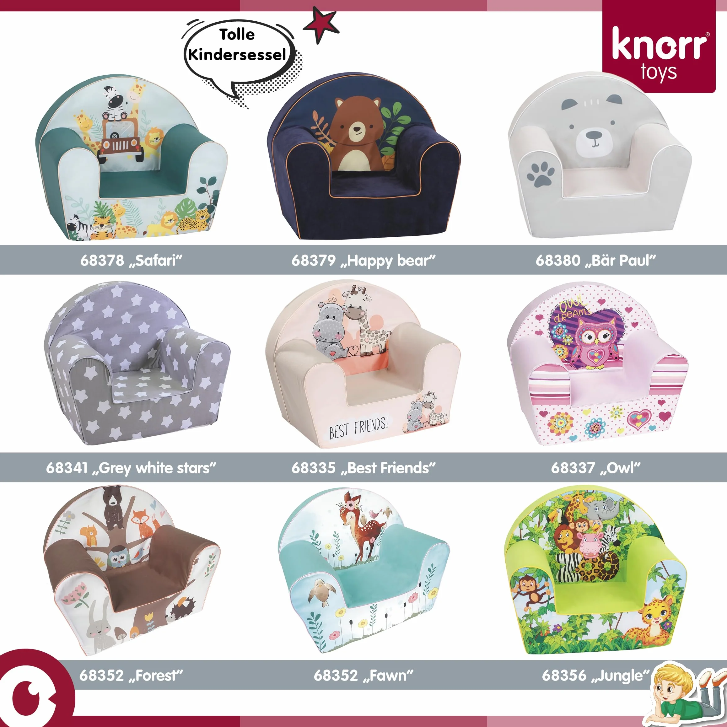 Knorrtoys 68334 fotelik dziecięcy Wildlife