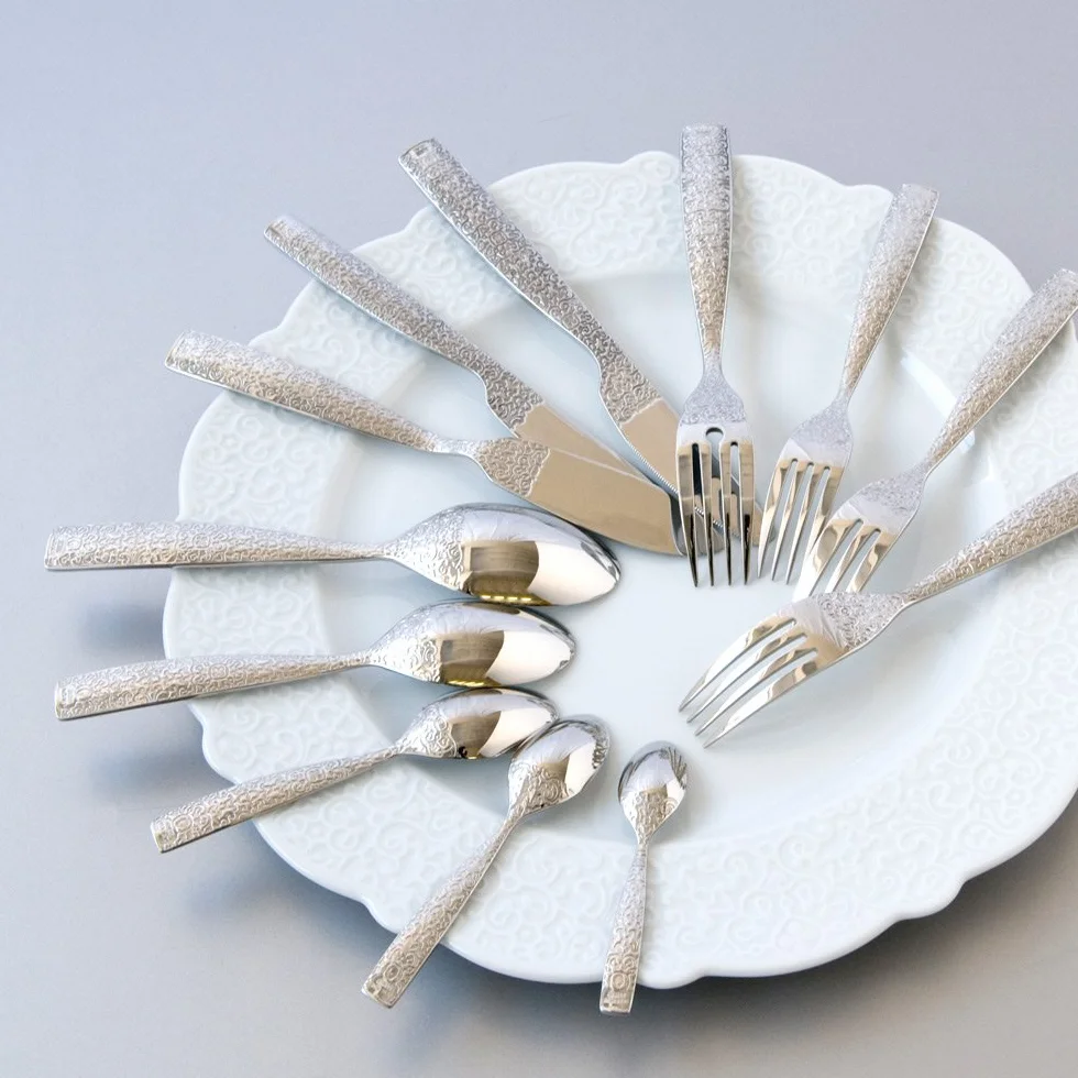 Alessi Sztućce sałatkowe Dressed, stal nierdzewna, srebrne, 29,5 cm, 2 sztuki