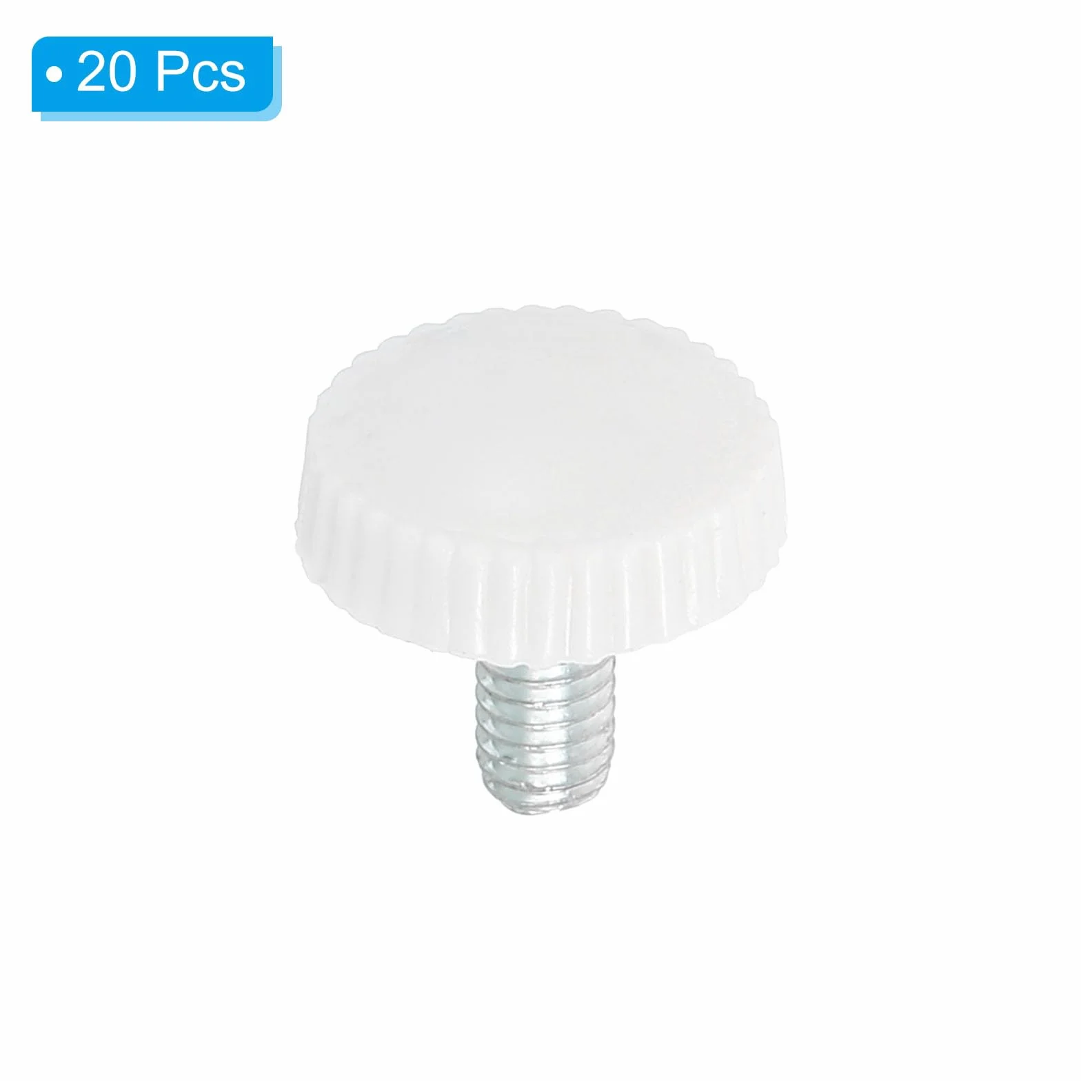 PATIKIL M4 x 8 mm, radełkowane śruby na kciuk, 20 sztuk, gwint zewnętrzny, okrągłe, zaciski, śruby, guziki, śruby ręczne, śruby montażowe, zamknięcia do oświetlenia, mebli, sprzętu, białe
