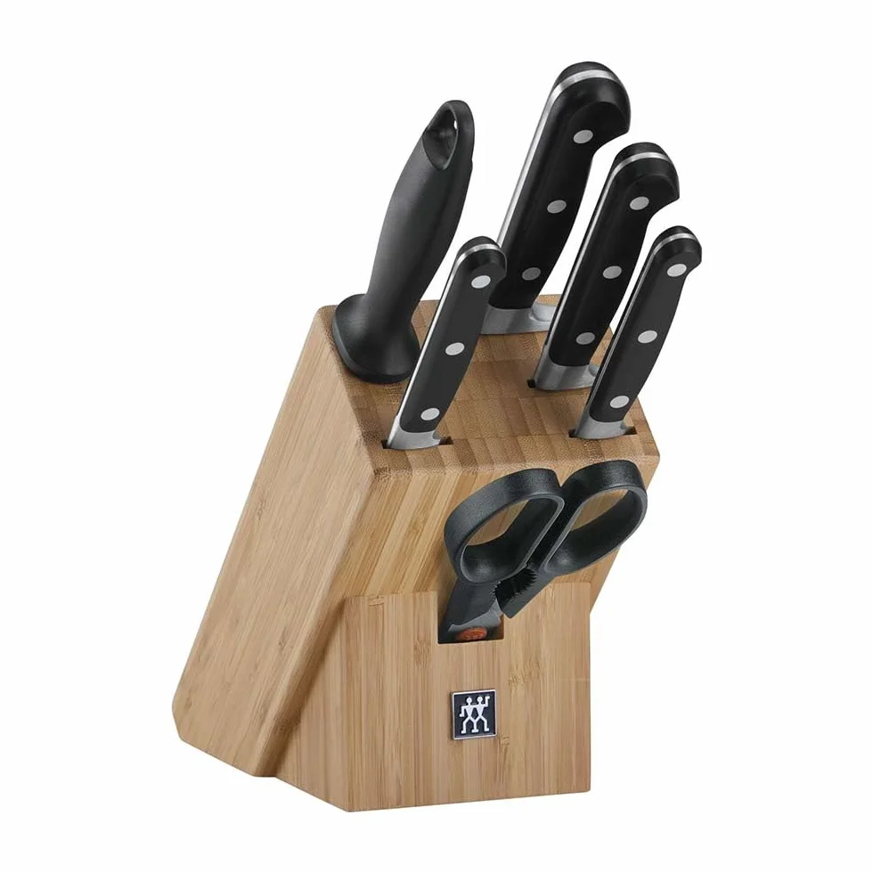 ZWILLING Professional S Messerblock 7-tlg. Bambusblock Messer Schere rostfreiem Spezialstahl Kunststoff-Griff