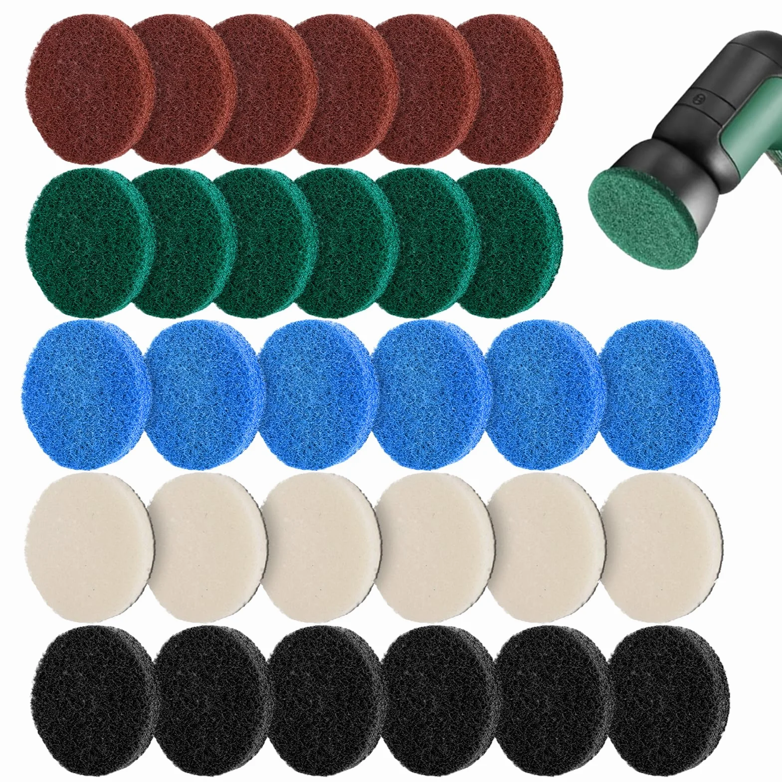 30 sztuk zestawu do Bosch Universal Brush, elektryczna szczotka do czyszczenia z akumulatorem Bosch Home/Garden 6033, szczotka do czyszczenia pad części zamienne (5 stylów szczotki pad)