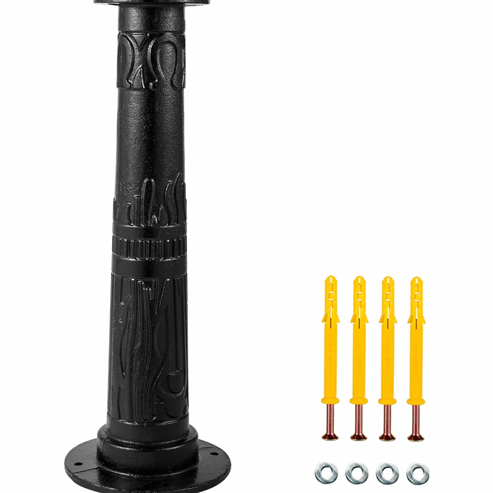 VEVOR stojak na pompę korbową, żeliwny stojak do pompy, 23,7 x 23,7 x 66 cm, z farbą natryskową, grubość 8 mm, czarny, do ogrodu, stawu, podwórka