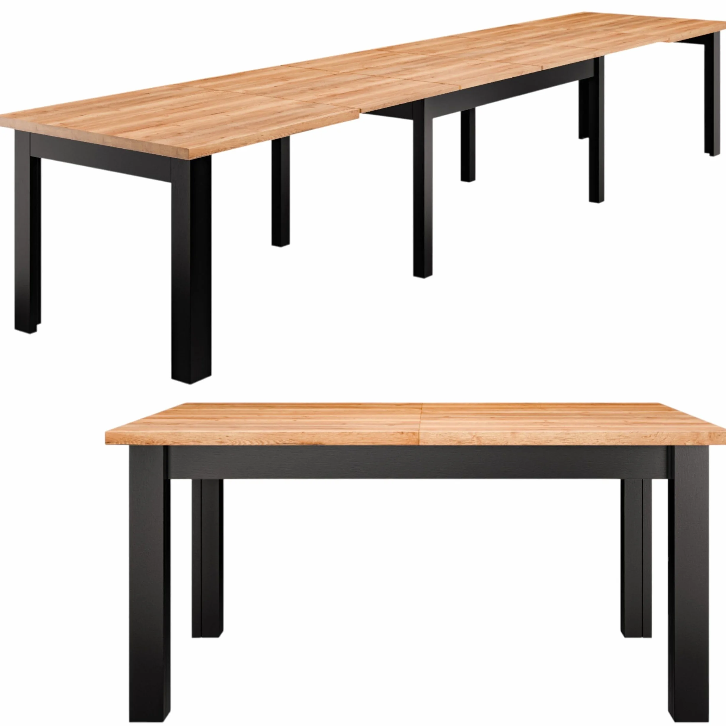 Gilberto VALLH jadalniany rozkładany – stół do jadalni 100x160/400 cm – nowoczesny stół kuchenny i do salonu – drewniany stół rozkładany, design, duży