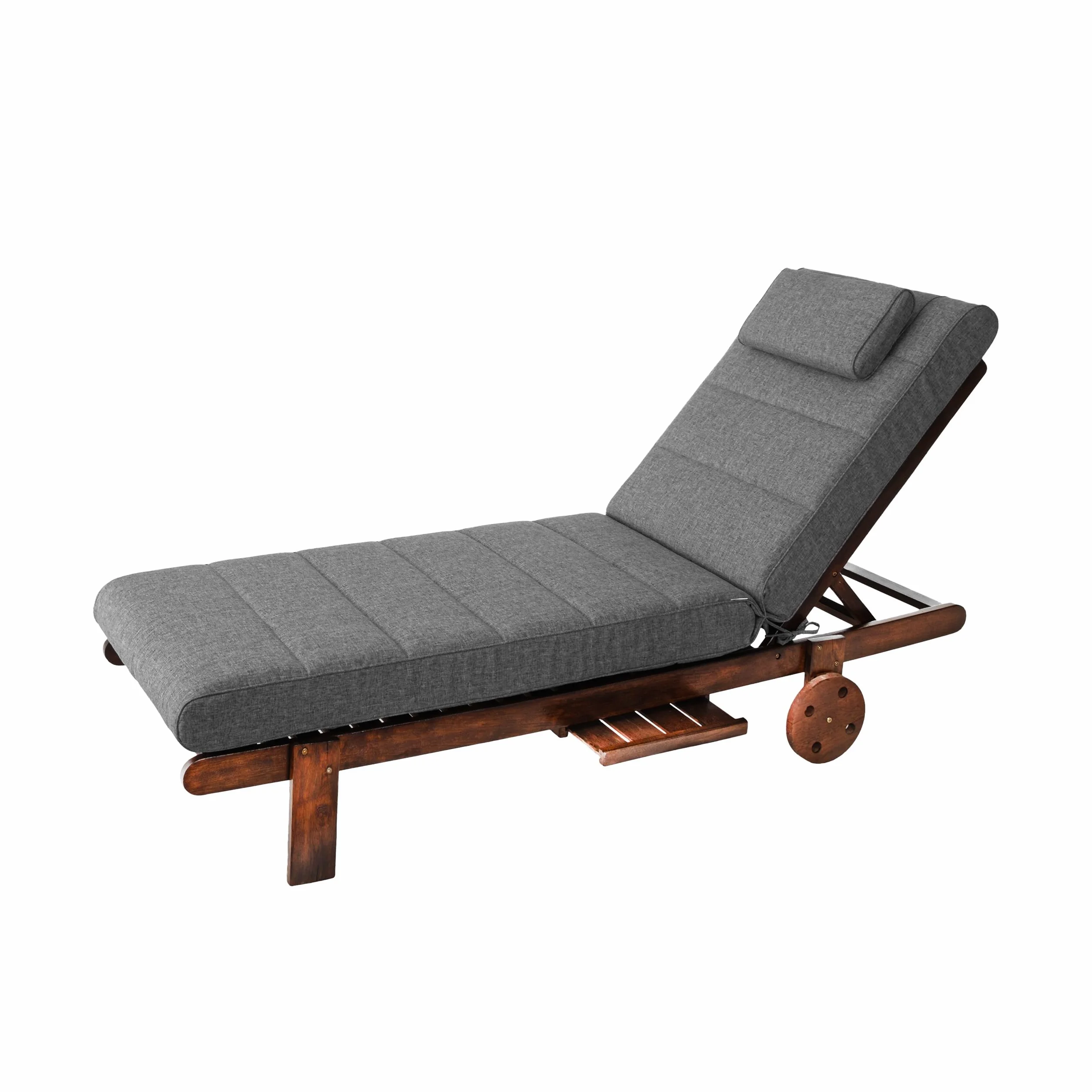 PillowPrim Meble ogrodowe materac, na leżaki, balkon, do użytku na zewnątrz, nakładka na leżak, tapicerka, poduszka do siedzenia, antracyt, 204 x 60 cm
