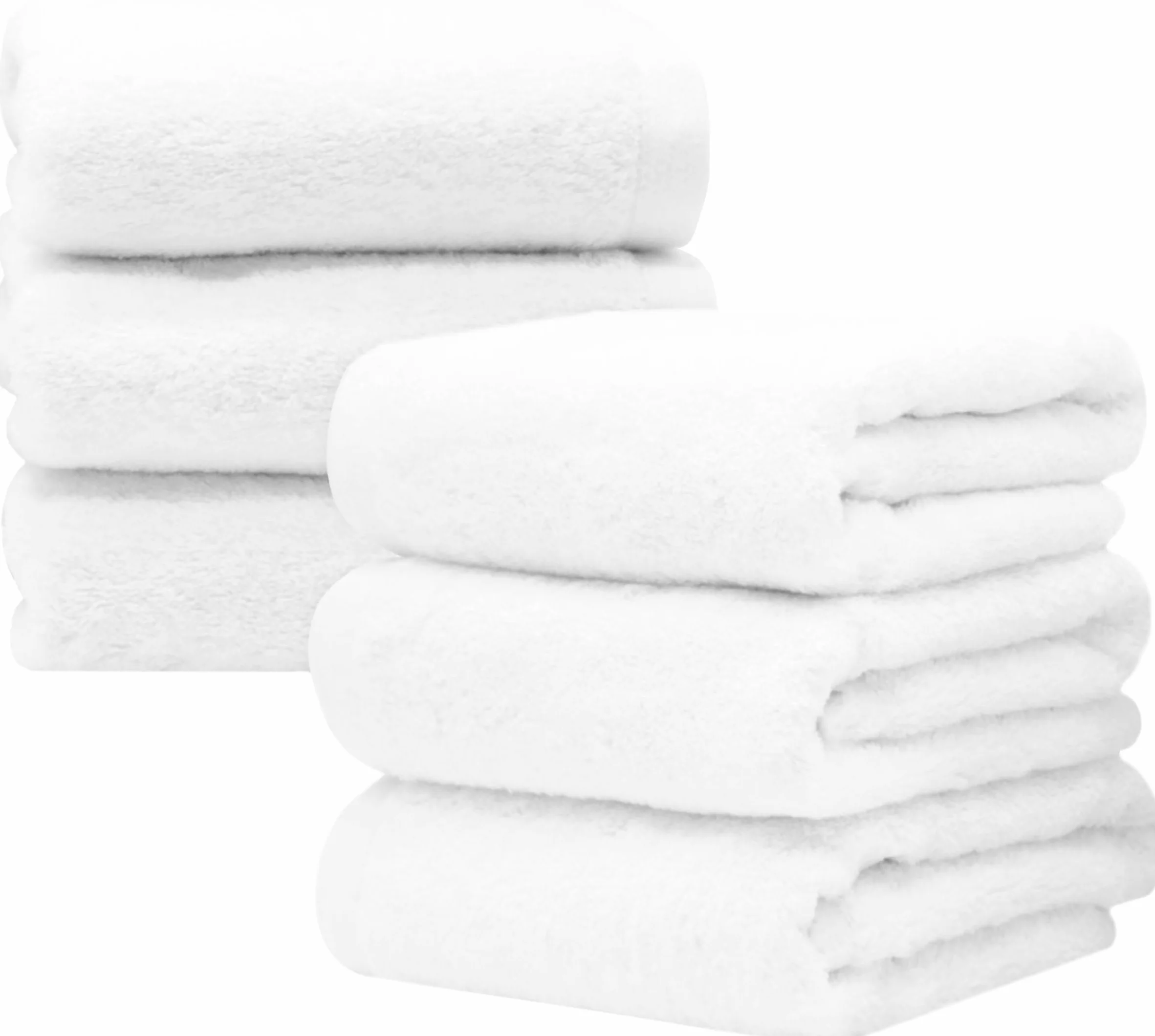 ZOLLNER Ręczniki Hotelowe Białe 6 sztuk 100% Bawełniane, 50x70 cm, 650g Grube, Premium