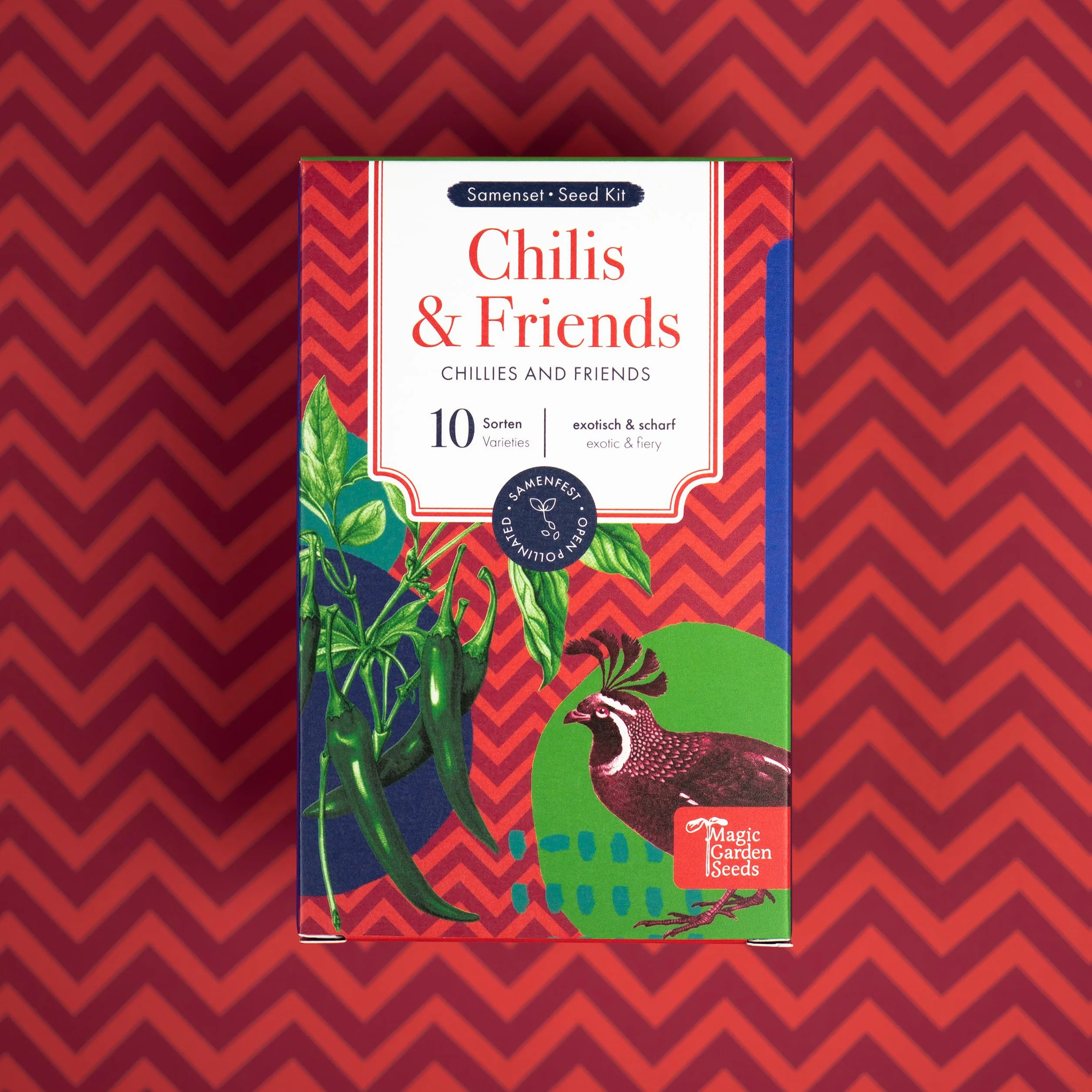 Chilis & Friends - 10 odpornych na nasiona odmian chili i ziół - egzotyczne i pikantne - zestaw nasion na mały prezent lub do użytku osobistego