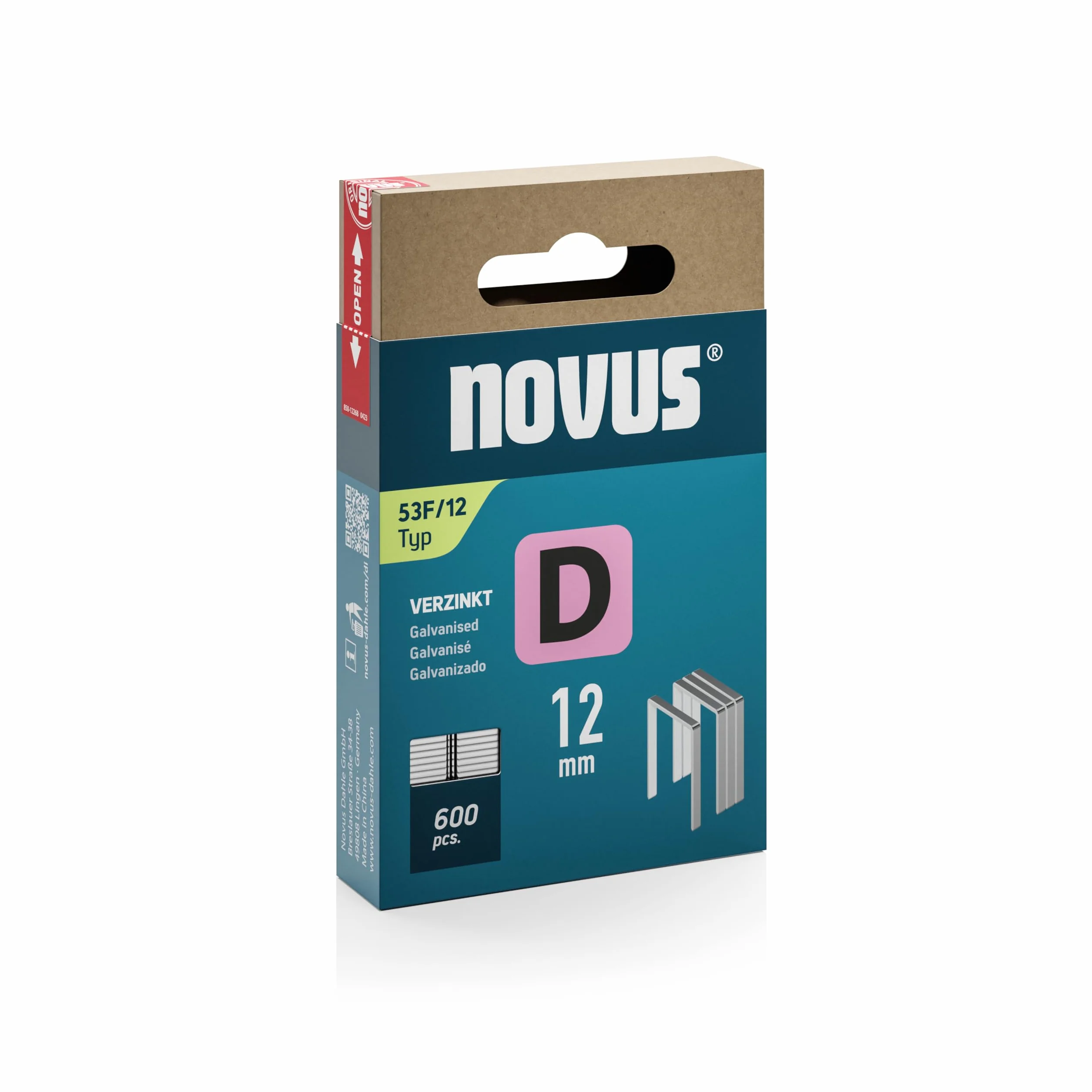 Novus Tools 042-0791 Zszywacz płaski D zszywacz typ 53F, szary, 12 mm