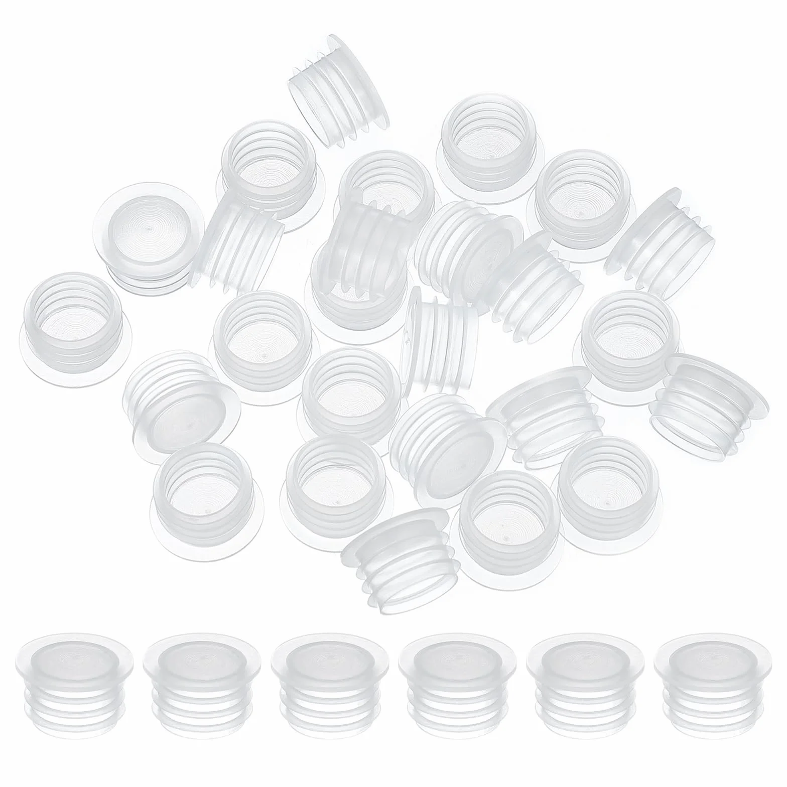 PATIKIL Korki do solniczki i pieprzniczki 14 mm 25 szt. plastikowe zatyczki zastępcze przezroczysta okrągła zaślepka