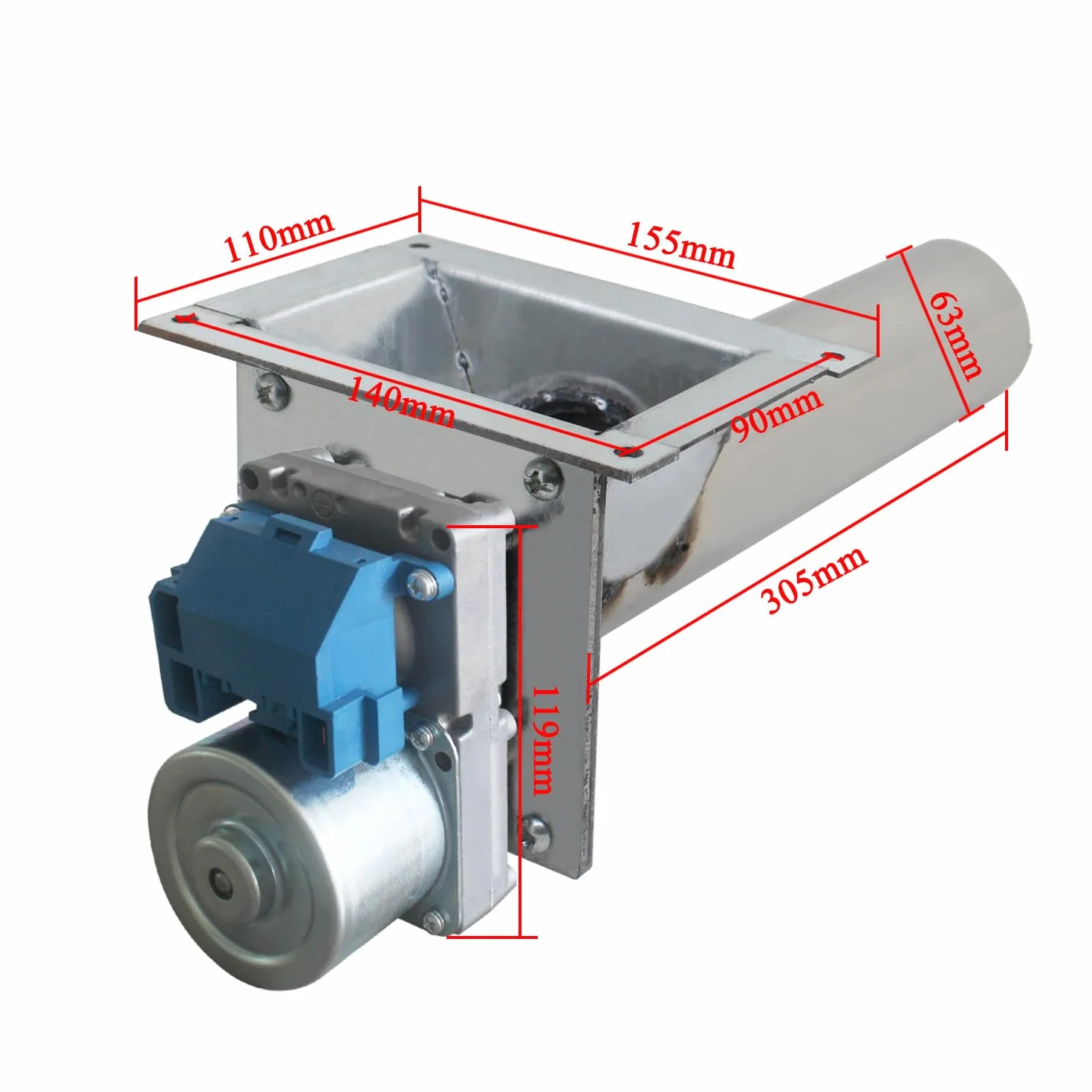 Zestaw podajnik do piec na pellet 2rpm 3rpm ślimak do podajnika kotła żmijka podajnik ślimakowy z motoreduktor podajnikiem (3 rpm)