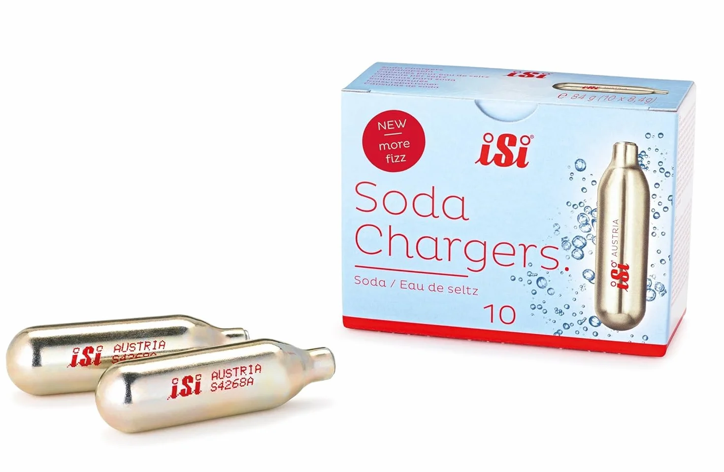 iSi New More Fizz + 20% syfonu sodowego, 10 sztuk