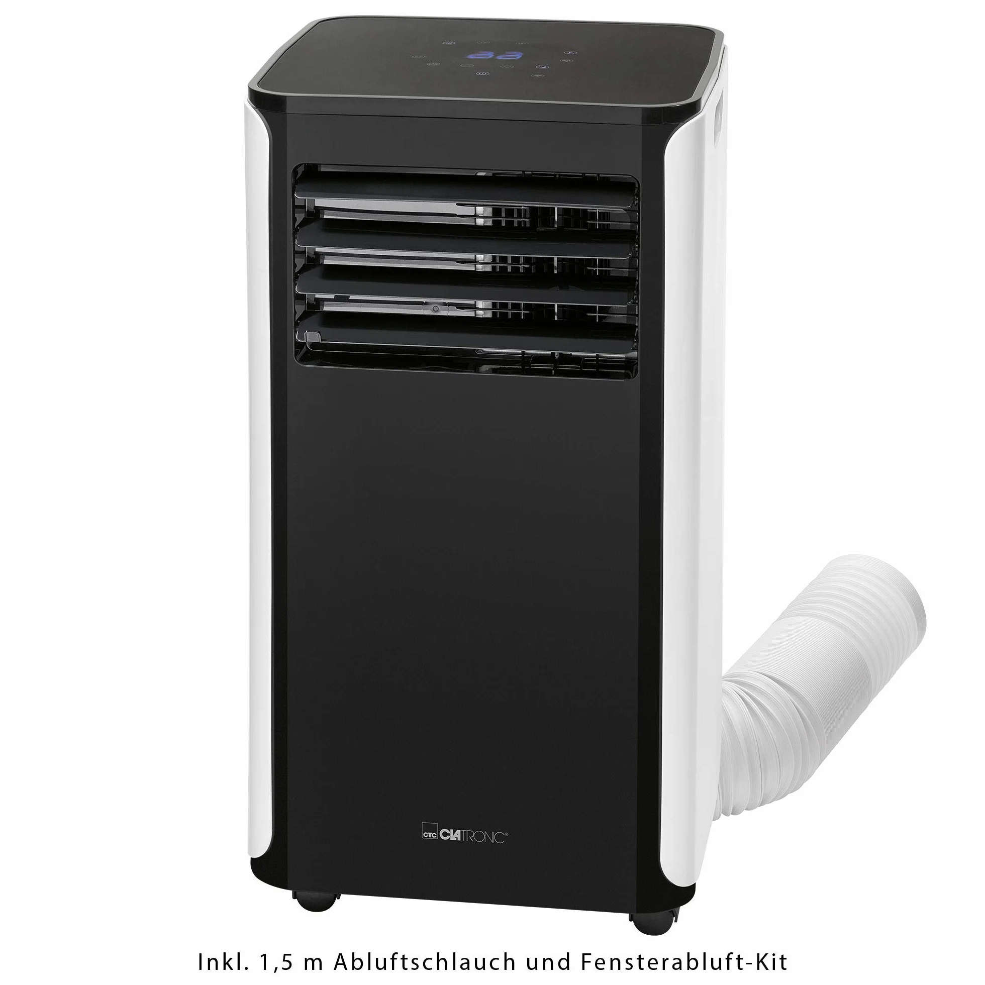 Clatronic CL 3716 mobilny klimatyzator, moc chłodzenia 9000 BTU do dużych pomieszczeń, w zestawie zestaw okienny do uszczelniania, sterowanie Wi-Fi, Voice Control Amazon za pośrednictwem Alexa + Google Assistant, 1050 W, 240 V