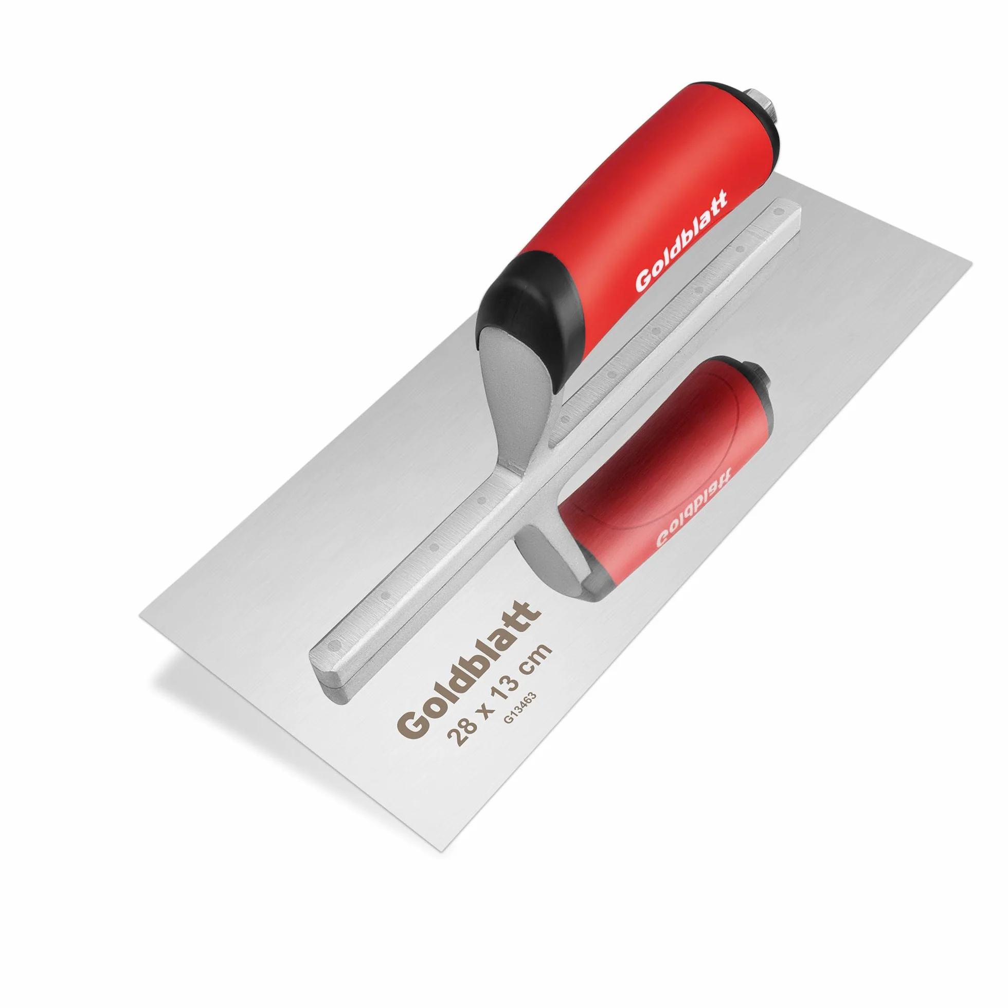 Goldblatt Kielnia tynkarska gładka 280 x 130 mm z miękkim uchwytem, szpachla wykończeniowa ze stali nierdzewnej o grubości 0,7 mm, narzędzia do tynkowania, szpatułka do czyszczenia i prac murarskich