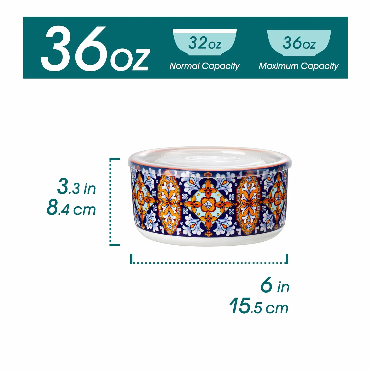 Vancasso Ceramiczne miski z pokrywkami zestaw 4 sztuk pojemniki do przechowywania żywności