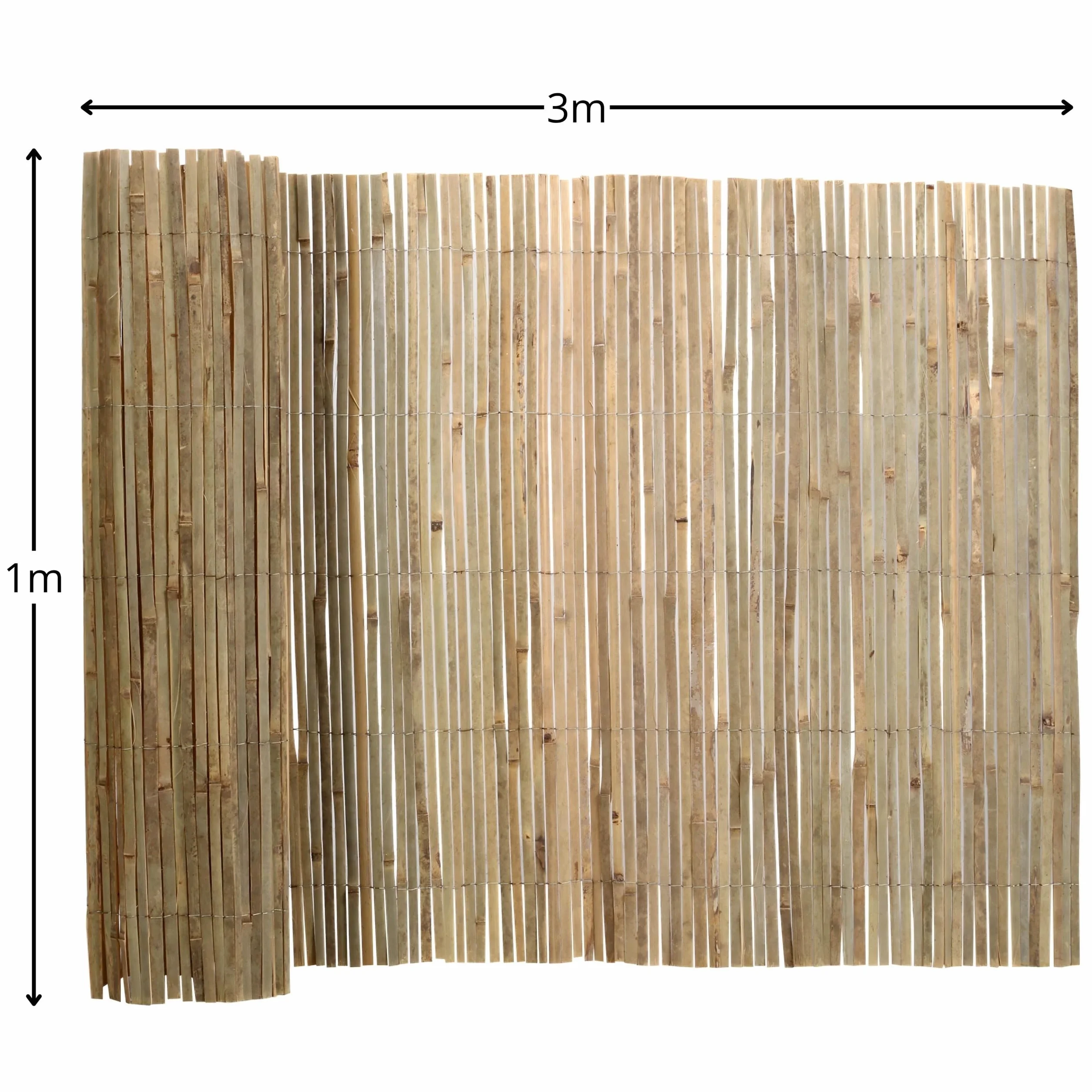 MASKUJĄCA mata bambusowa na płot, OSŁONA balkonowa, ogrodzeniowa, NATURALNA 100x300 cm (A)