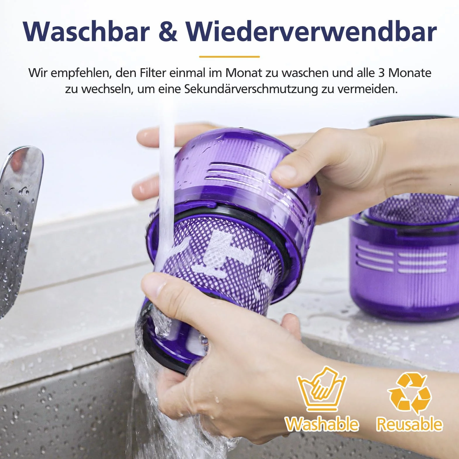 Dyson V12 Filtr Hepa - 2 Pack Części Zamienne do Detect Slim Absolute/Total Clean/Extra/Fluffy Odkurzacza, 971517-01