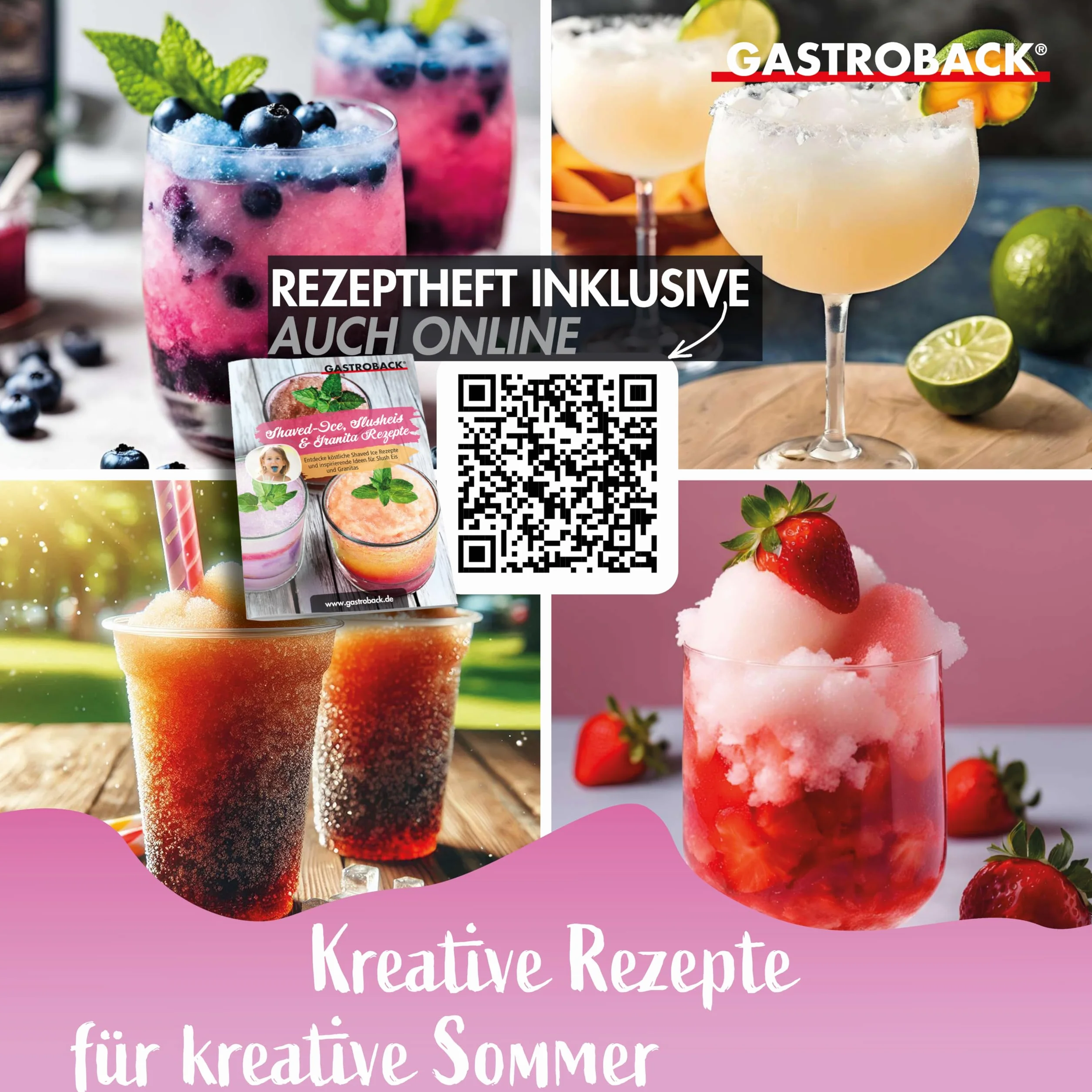 GASTROBACK Maszyna do slushy lodu Snow Cone Slusheis Granita Crushed Shaved Ice regulowana grubość tarki