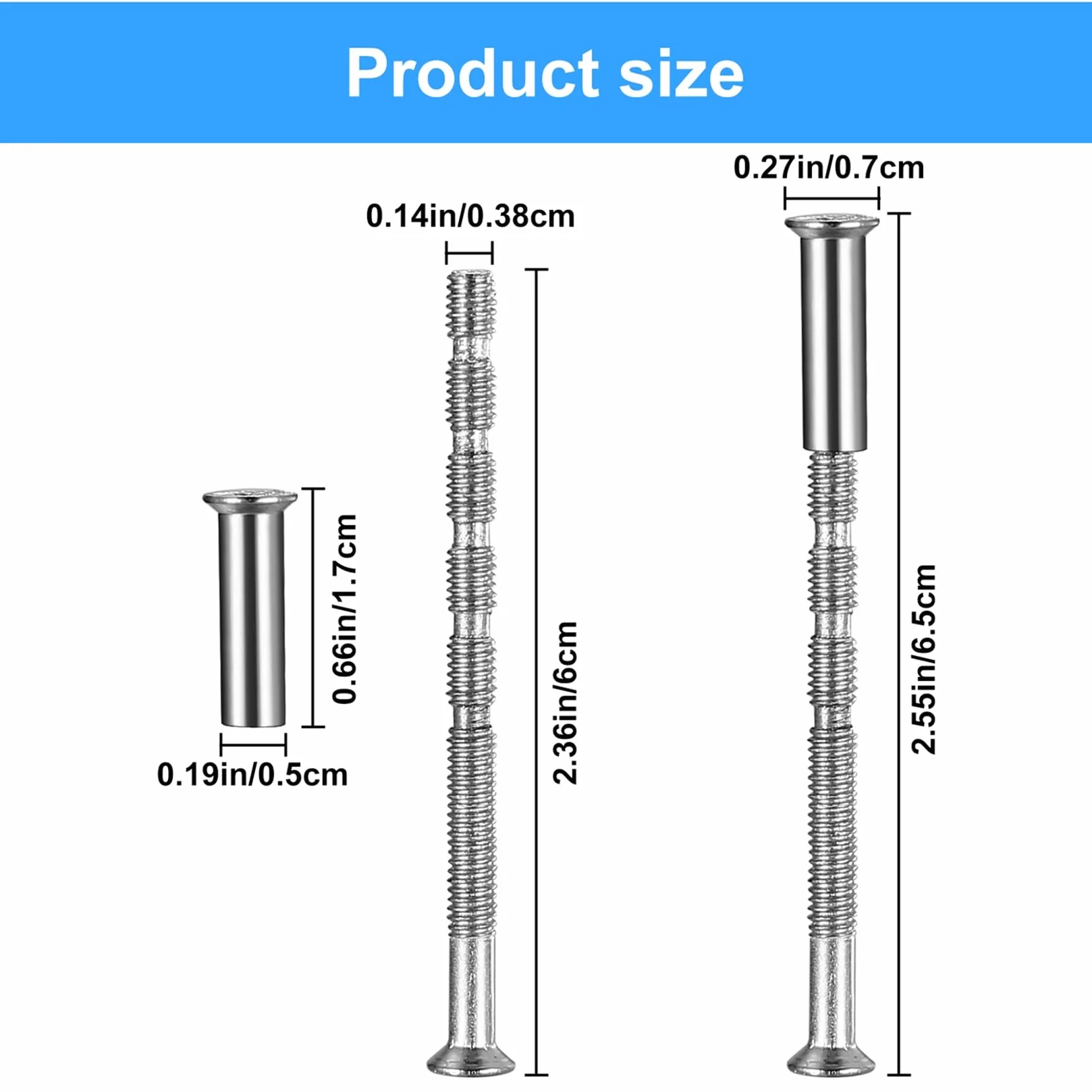 30 Sztuk Śrub M3 do Skrzynek z Tulejami Łączącymi 60 mm x 16 mm - Śruby Łamliwe do Mocowania Klamek Drzwi
