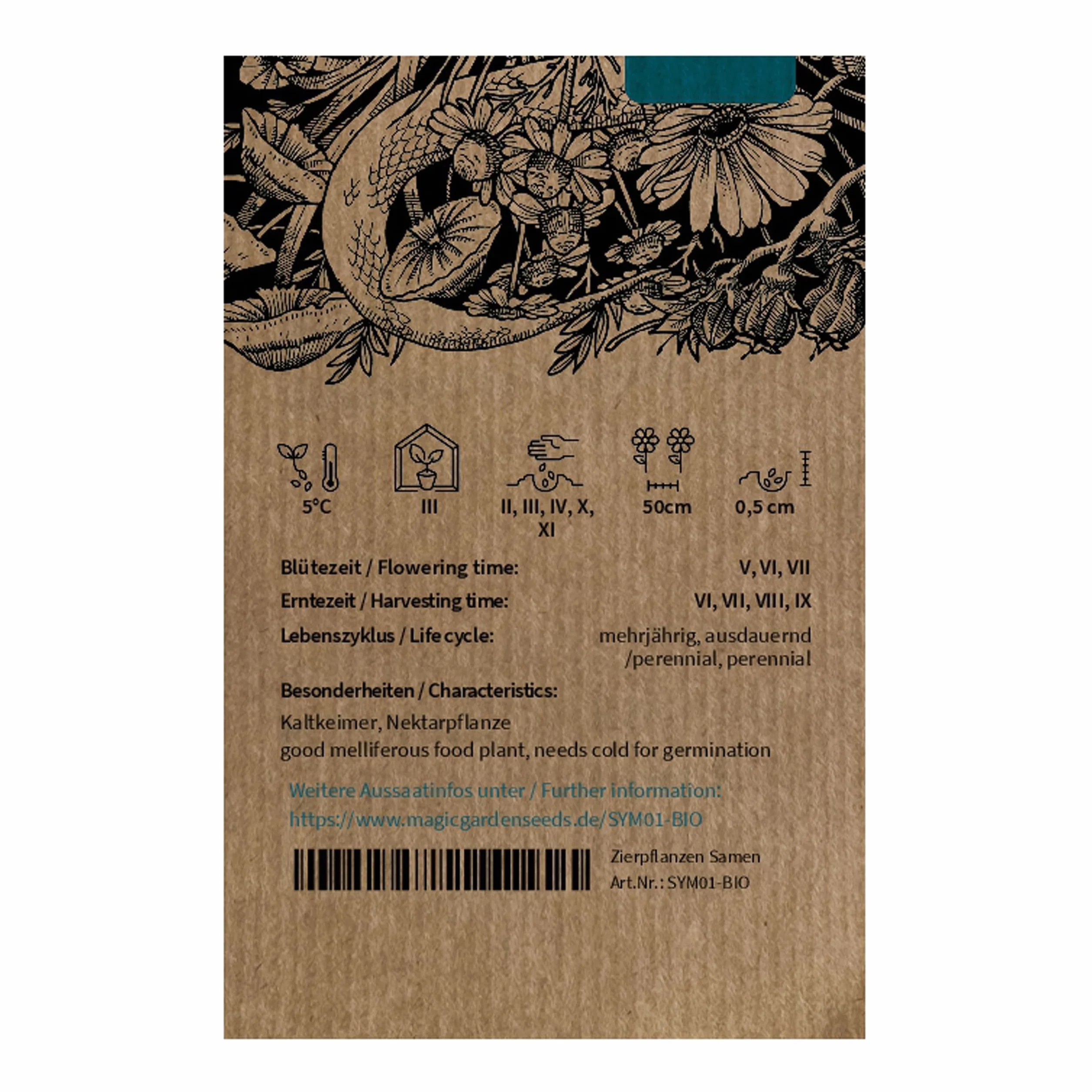 Żywokost lekarski (Symphytum officinale) organiczny - ok. 30 nasion