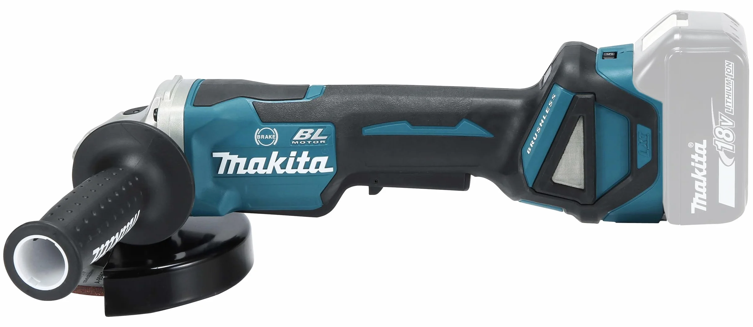 Makita Akumulatorowa Szlifierka Kątowa, Niebieski/Czarny, 125 mm