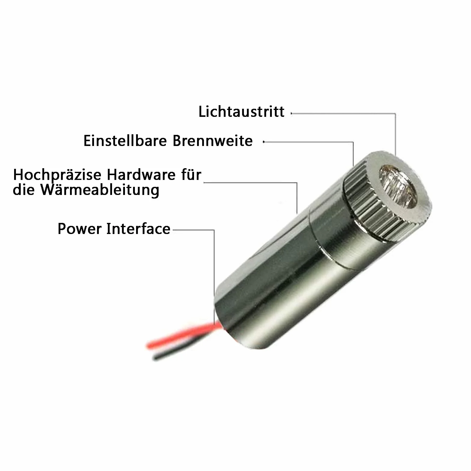 Moduł laserowy z regulacją ostrości, 2 sztuki, laserowa, czerwona linia laserowa 3-5 V, 650 nm, z soczewkami z tworzywa sztucznego + uchwyt na baterie AA, używany do korekcji i ustawienia budynków