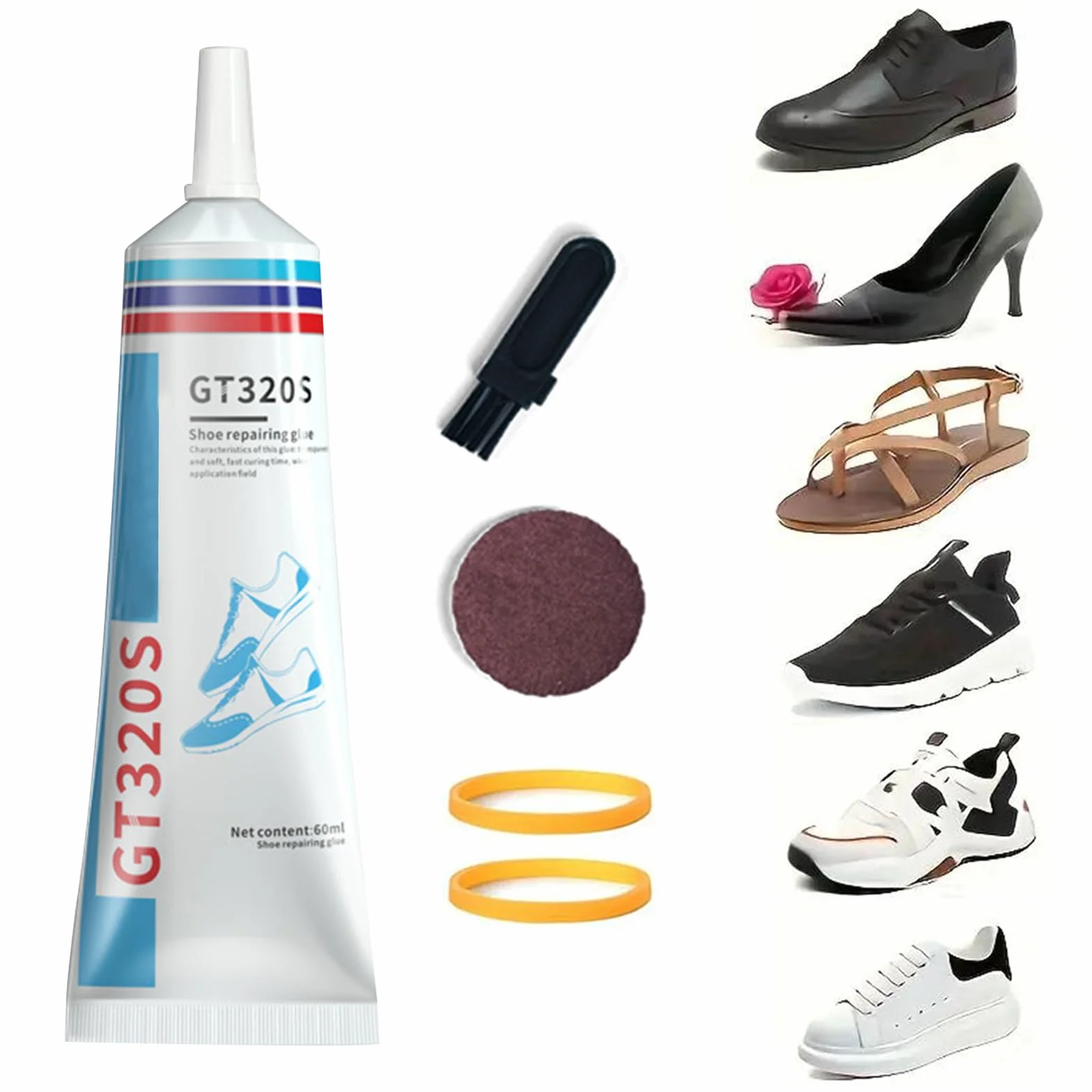 Klej do butów, bardzo mocny, wodoodporny, 60 ml, przezroczysty klej do podeszwy butów, klej do podeszwy butów, do naprawy butów do biegania, butów