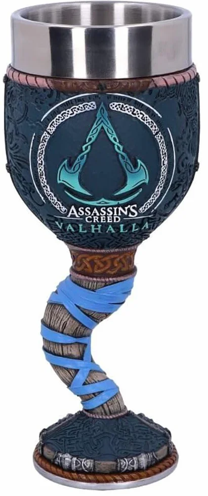 Nemesis Now Oficjalna licencja Assassins Creed Valhalla Viking Game Goblet, żywica ze stali nierdzewnej