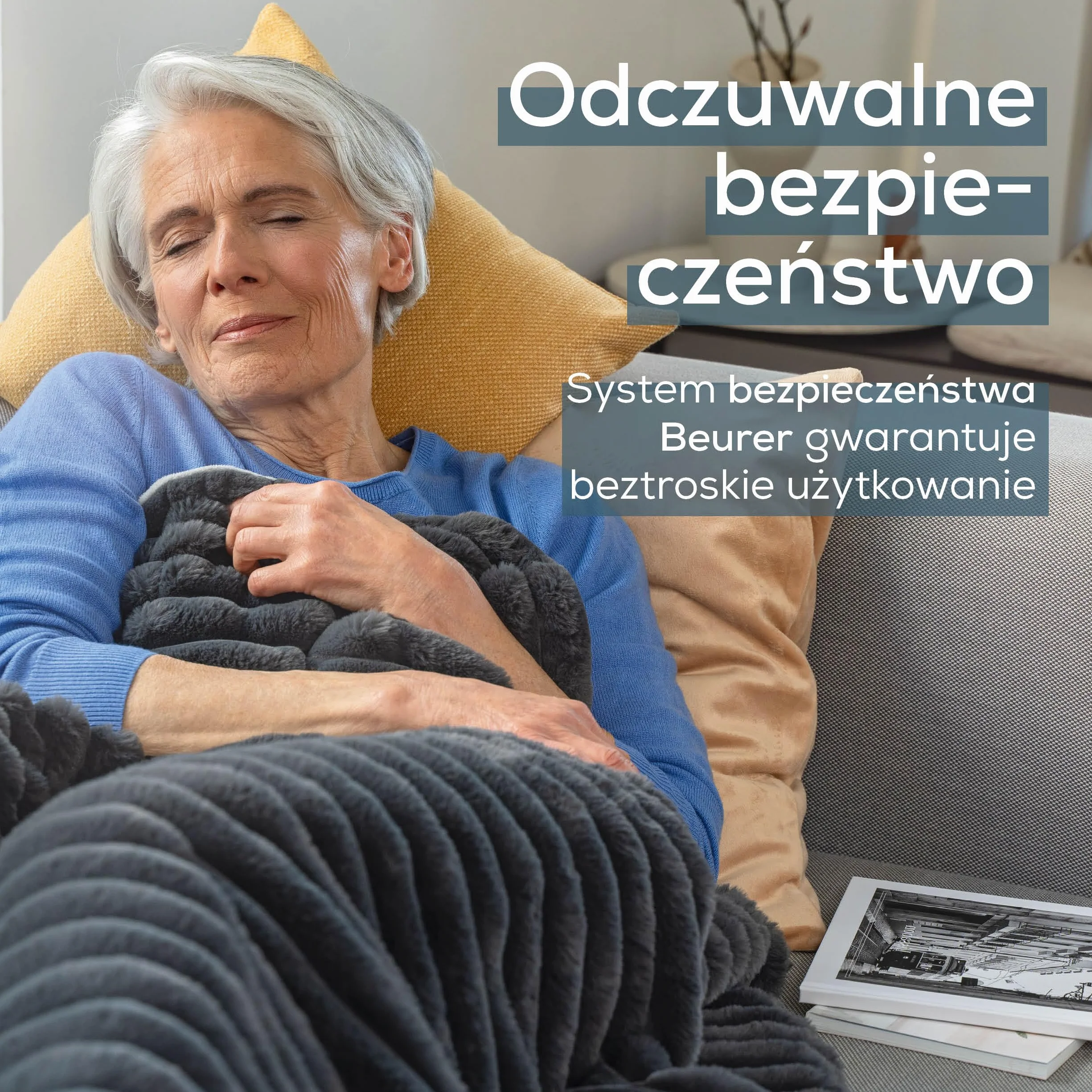 Beurer Stockholm koc elektryczny, przytulny koc grzewczy z luksusowego materiału wierzchniego z 6 poziomami temperatury, z automatycznym wyłączaniem i systemem bezpieczeństwa, można prać w pralce