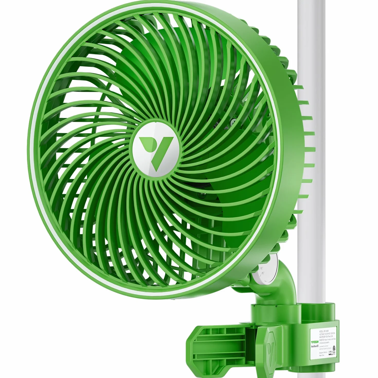 VIVOSUN AeroWave E6 Grow wentylator namiotowy 15 cm, silnik EC, inteligentne sterowanie Wi-Fi, opatentowany w USA, automatyczny wentylator oscylacyjny z klipsem, odporny na warunki atmosferyczne