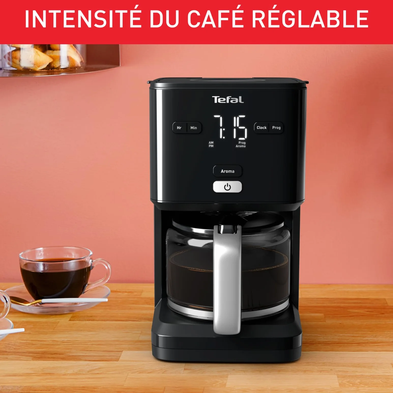 Tefal Smart'n Light ekspres do kawy programowalny filtr 24h 1,25 l czarny