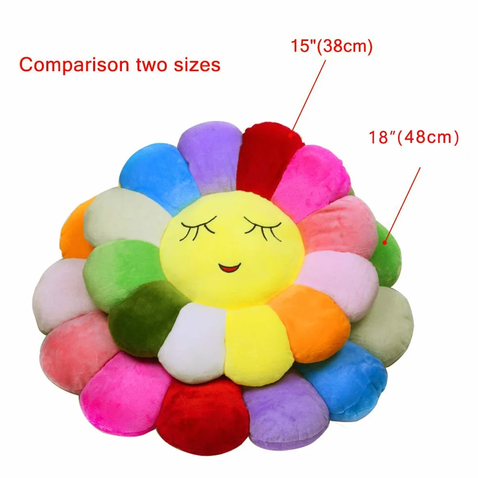Poitemsis 50,8 cm Sonnenblumen-Bodenkissen für Kinder, weiches Sitzkissen, Stuhlkissen, Sofa-Pads für Mädchenzimmer und Babyzimmer, Heimdekoration