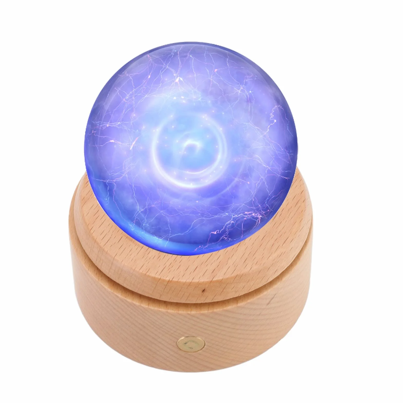 Drewniana Podstawa świetlna Led Obrotowa Wielomodowa ściemnianie Dotykowe Kolorowa Podstawa Lampy USB Kryształowa Podstawa Grafiki 3D Art Stojak Wystawowy LED