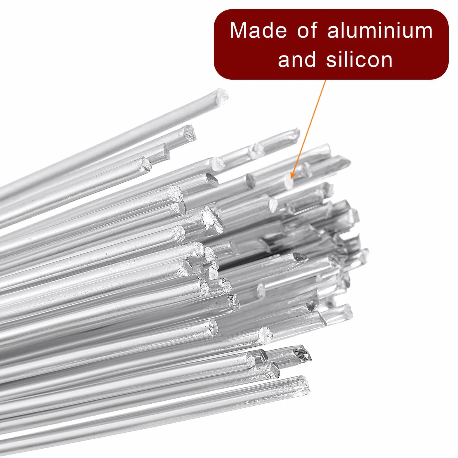 QUARKZMAN 80 sztuk aluminiowych prętów spawalniczych 9,84" x 5/64", druty spawalnicze aluminiowo-krzemowe, niska temperatura, łatwe topienie, do metalu, stali nierdzewnej, miedzi