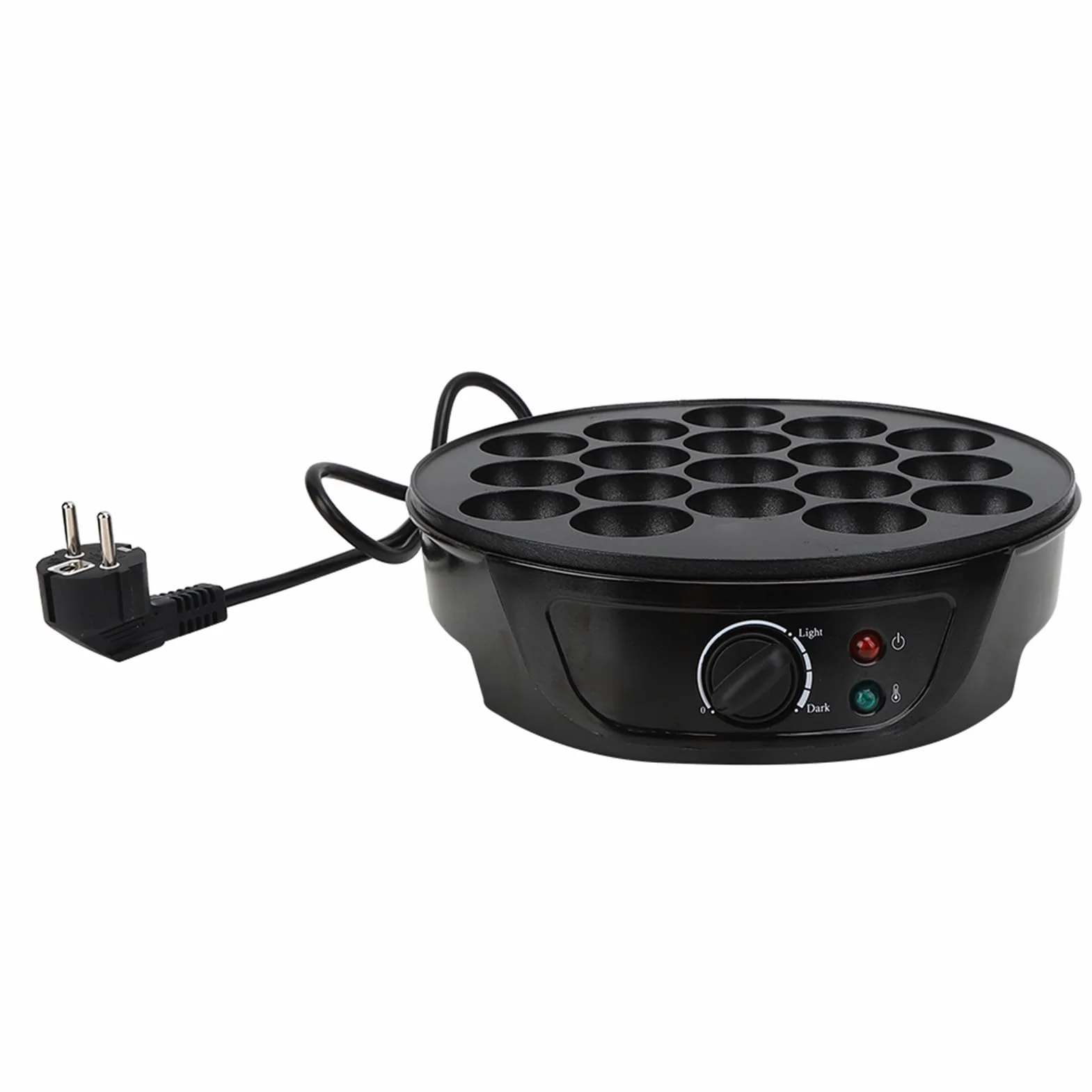 Elektryczna Maszyna Takoyaki 18 Okrągłych Foremek, Powłoka Nieprzywierająca, 750 W, Otwór 4 Cm