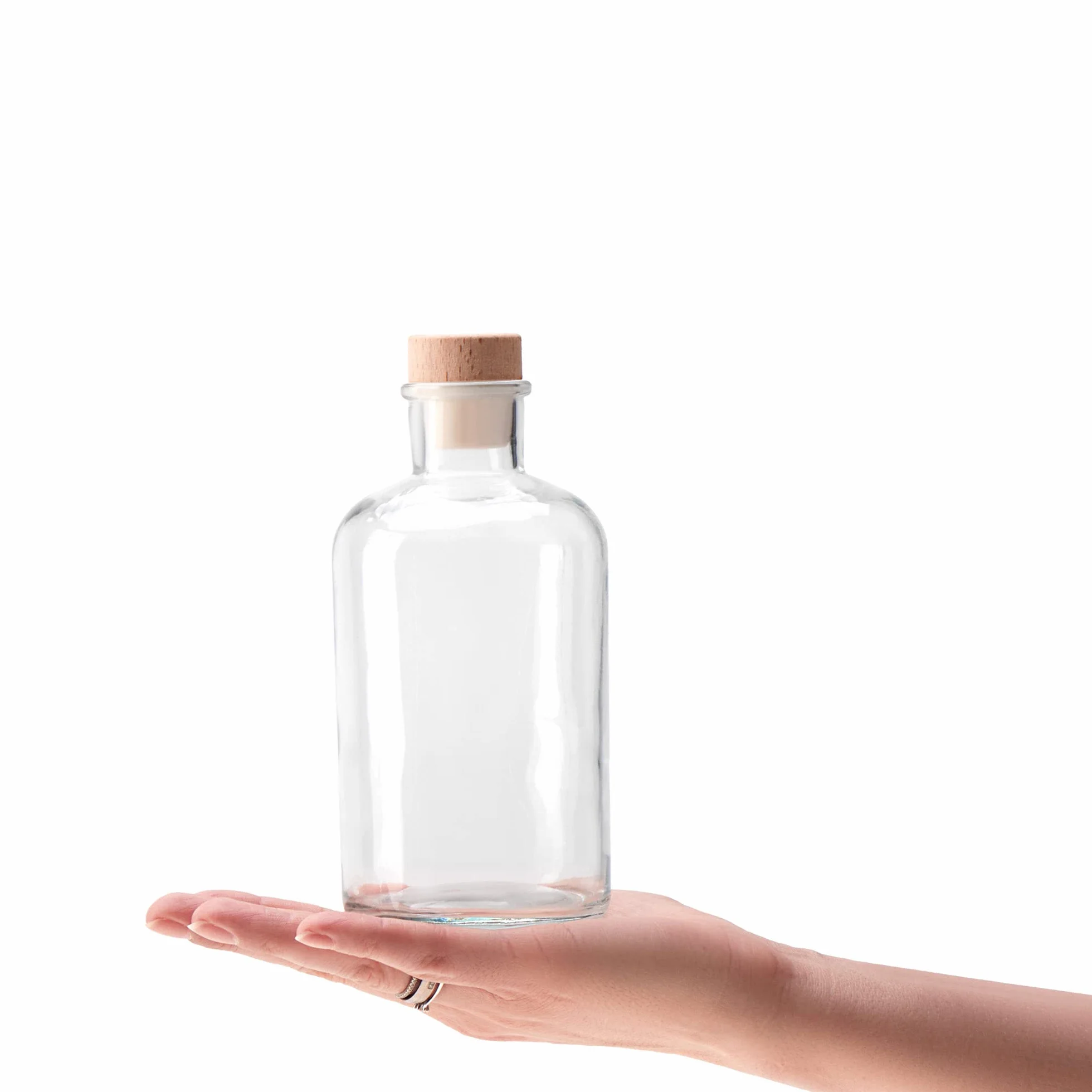 COM-FOUR® 6x butelki szklane 500 ml z korkami - puste butelki z korkami - pojemniki szklane do napelniania plynami takimi jak olej, ocet i alkohole (okragly - 500ml)