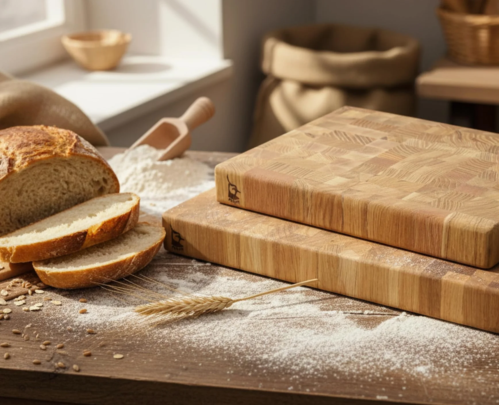 Zestaw 2 desek sztorcowych dębowych drewniane deski kuchenne