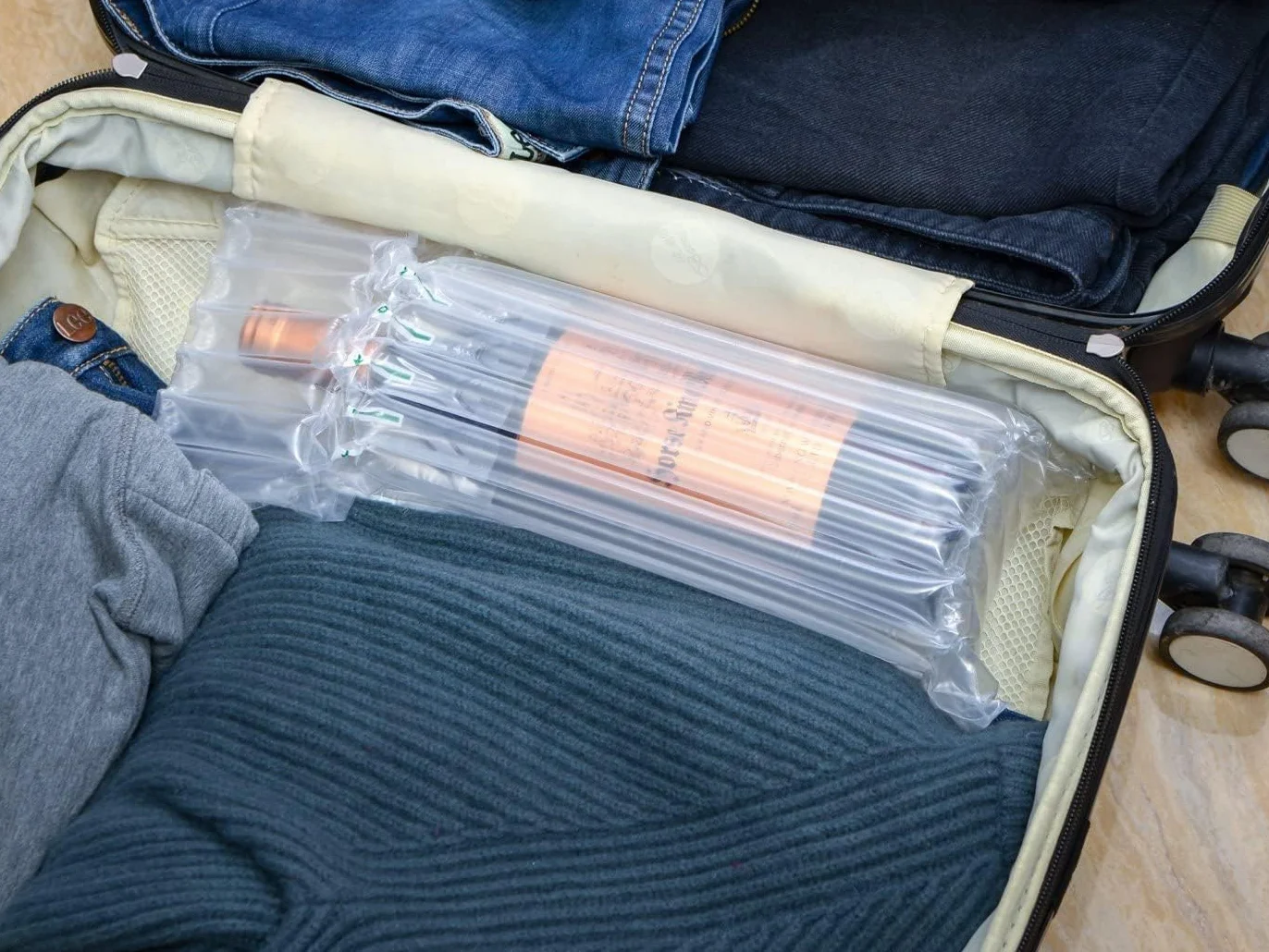 Bubble Wrap opakowanie na butelkę wina, poduszka powietrzna do transportu, 10 sztuk