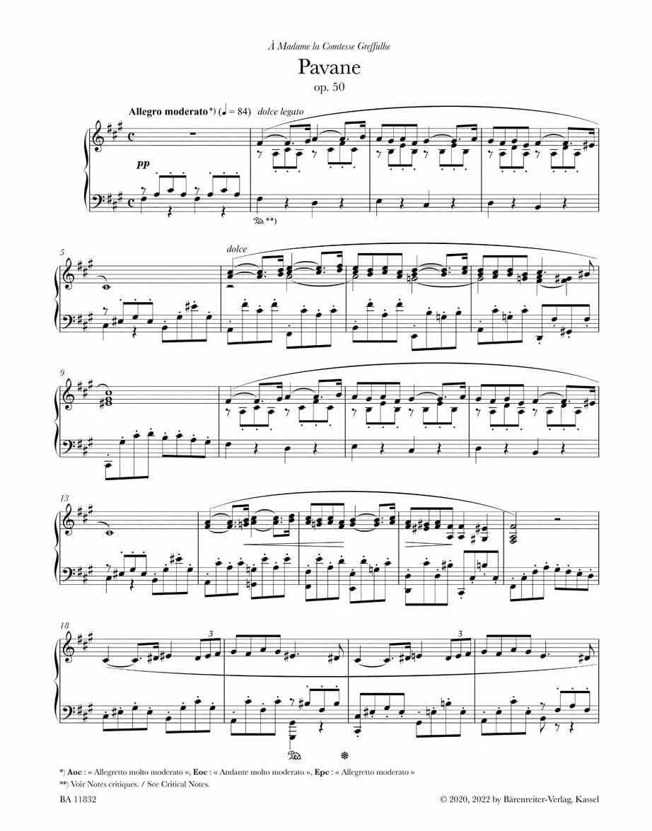 Pavane für Klavier op. 50