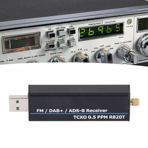Odbiornik 100KHz-1766MHz RTL SDR RTL2832U R820T2 0.5PPM TCXO Odbiornik Radiowy Zdefiniowany Programowo dla Różnych Potrzeb Odbioru Radiowego