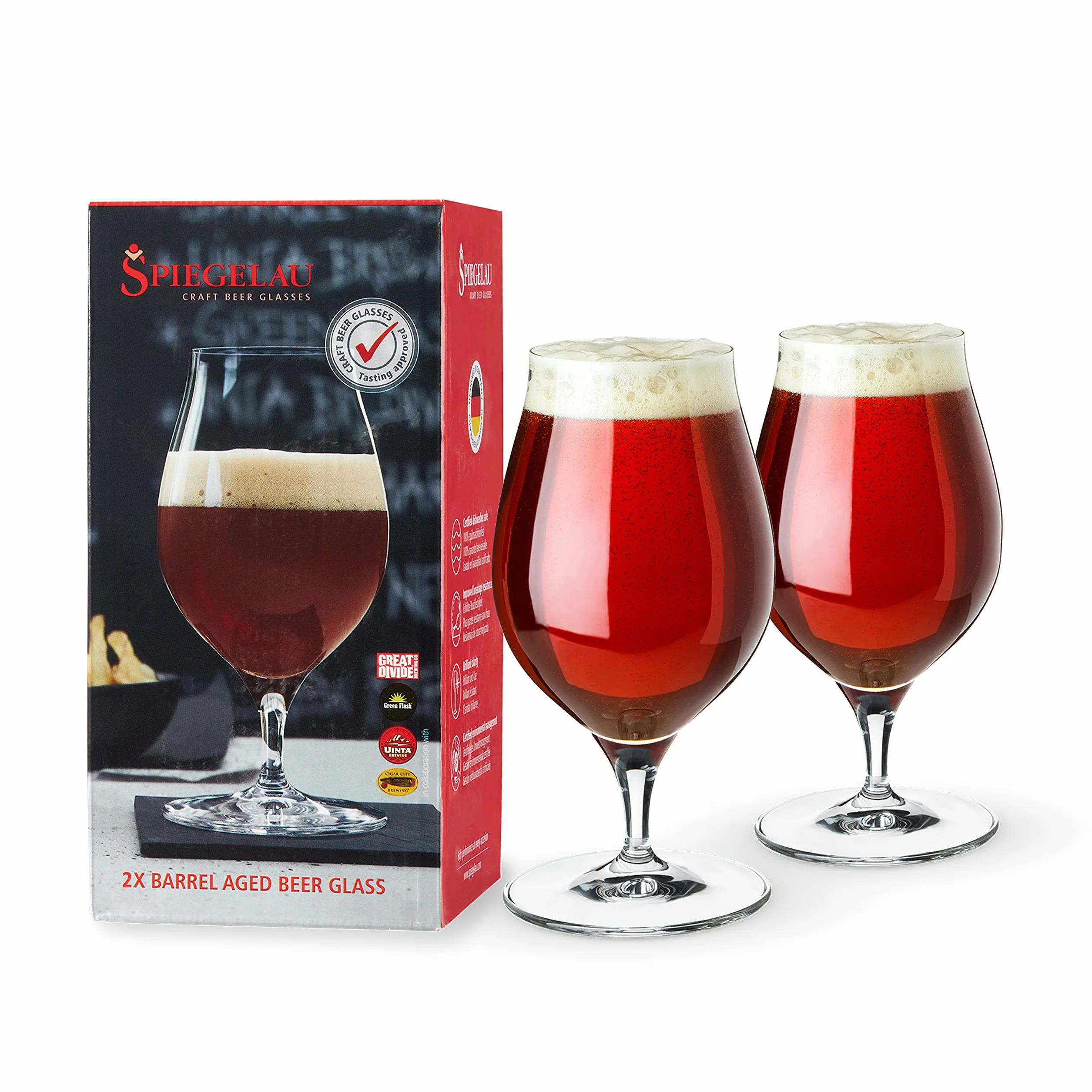Spiegelau 4992660 Szklanki do piwa rzemieślniczego, do piwa beczkowego, zestaw 2 szt., kryształowe, 500 ml, 4992660