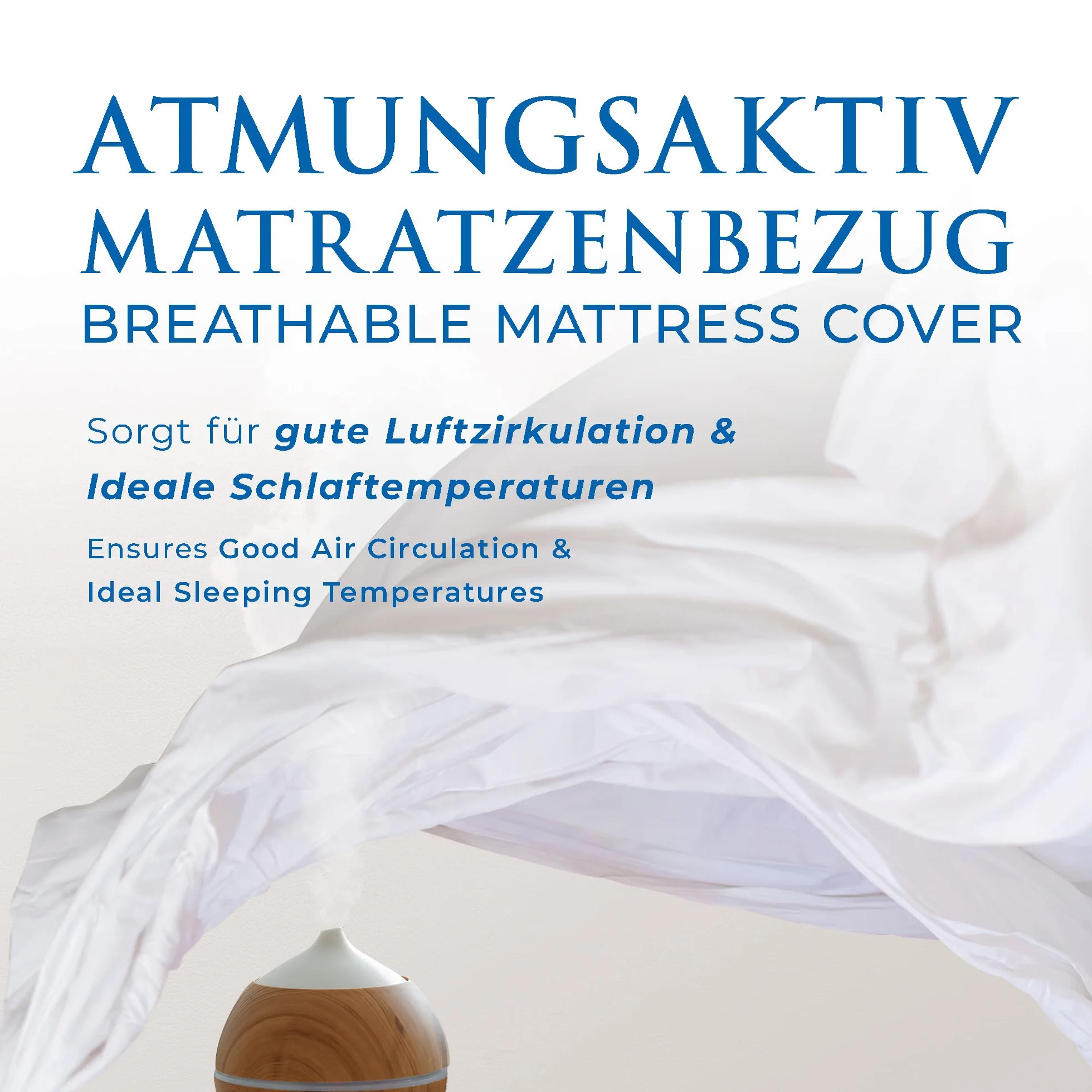 Ochroniaż na materac 160 x 200 cm wodoodporny | Oddychająca nakładka na materac 160/200 | Higieniczny antyroztoczowy pokrowiec na materac | Nieprzepuszczalny ochraniacz na materac | Topper na materac