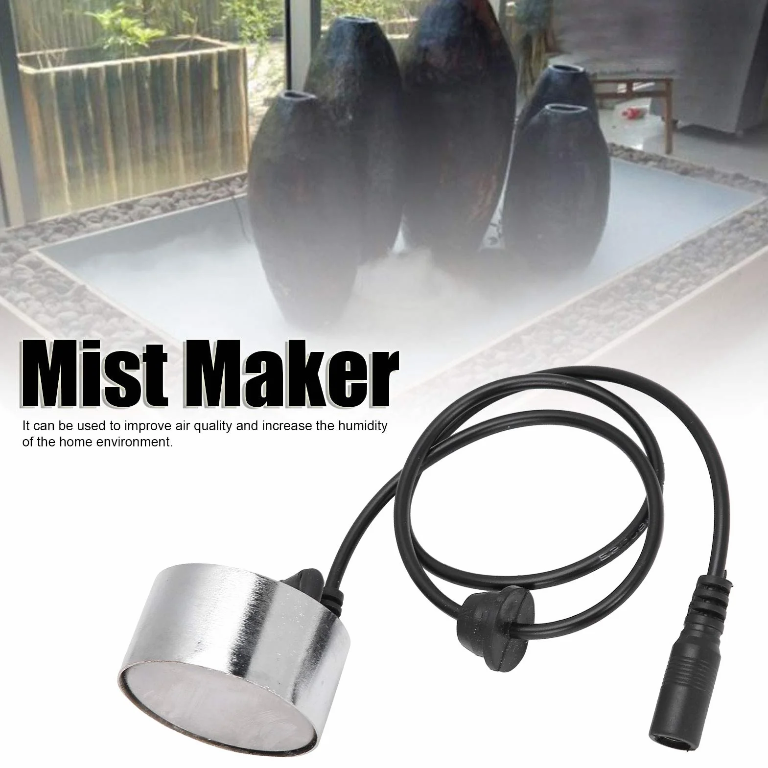Fogger Mist Maker, Mini staw ze stopu cynku Fontanna ogrodowa Fogger Indoor Outdoor Fontanna Akcesoria Staw Fish Tank Fog Machine 60cm, 24V