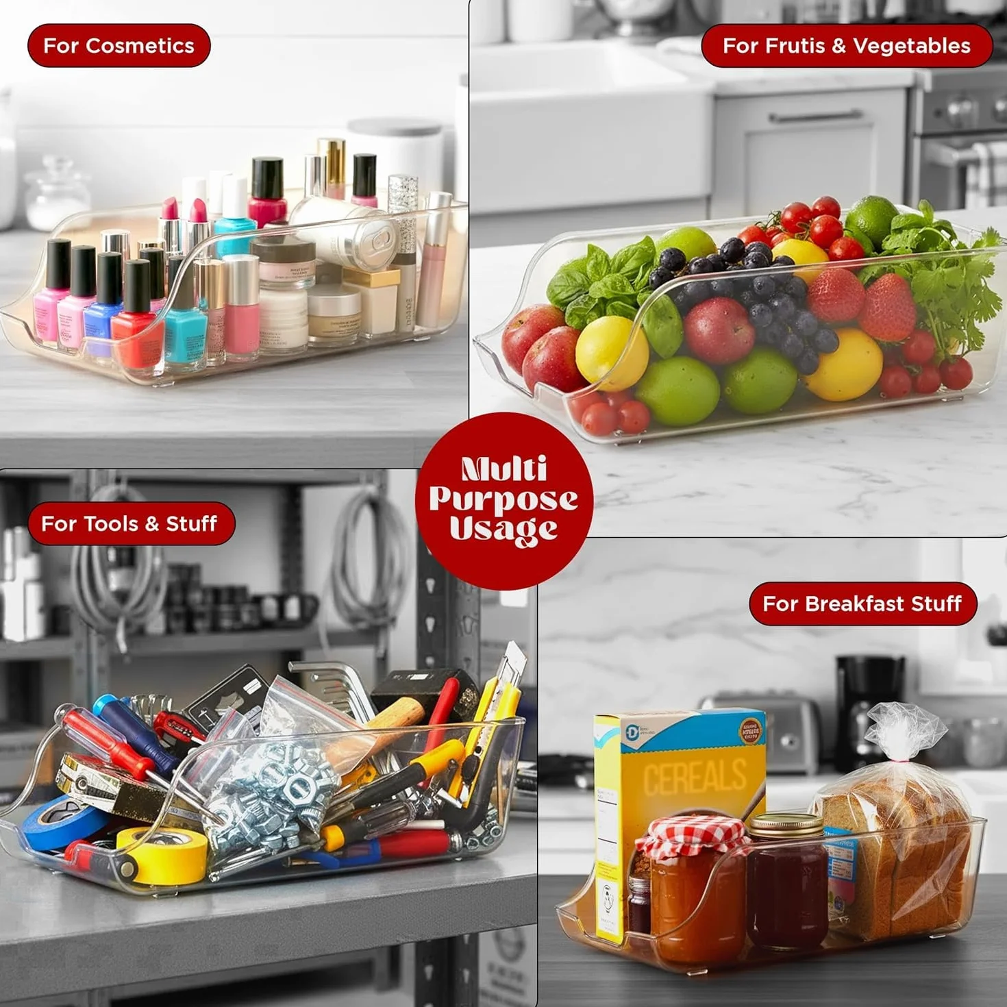 KICHLY Lodówka Uchwyt na puszki (4 Pack) - Dozownik do przechowywania puszek z sodą Spiżarnia, lodówka, zamrażarka i pomieszczenie gospodarcze (Jasne)