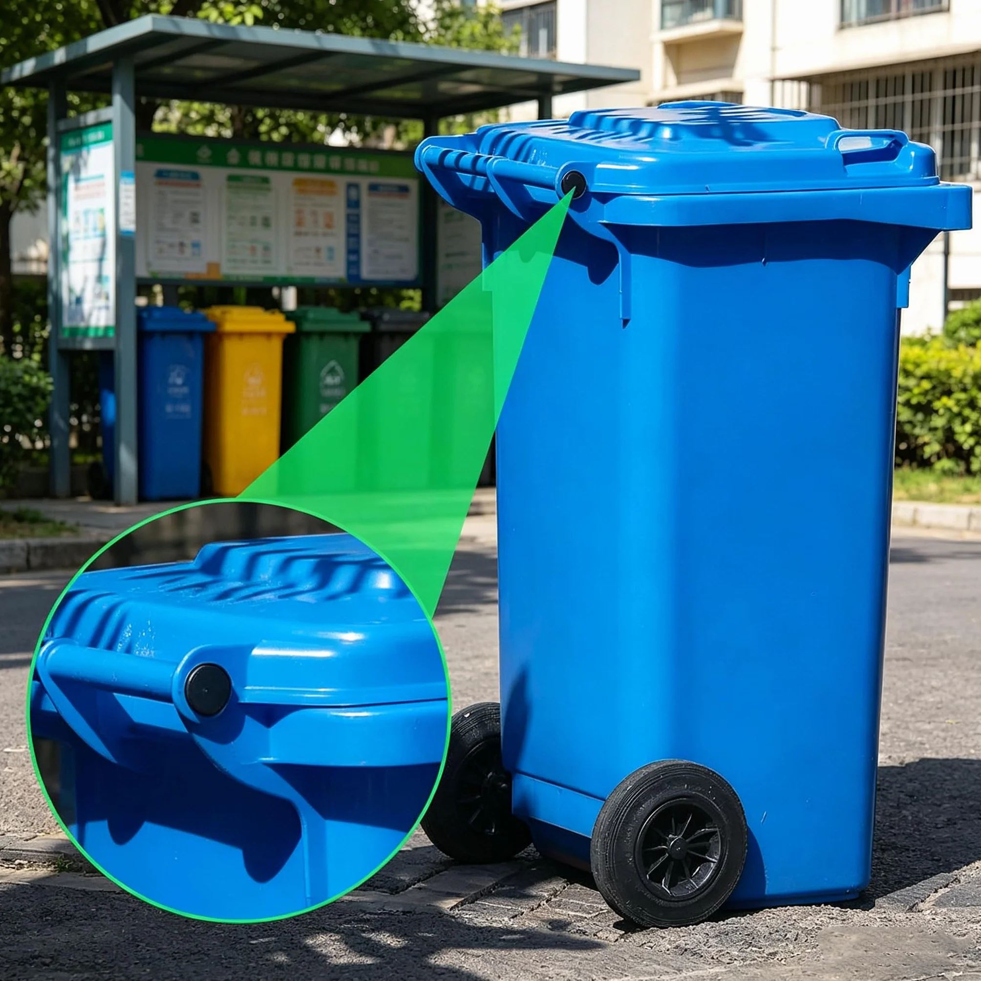Kołki do zawiasów pokrywy kosza Wheelie, 4 szt. plastikowy zamiennik do pojemnika na odpady 240 l, klipsy do pokrywy pasują do zielonego czarnego Otto ESE UK, 68 mm x 31 mm, do domowych i