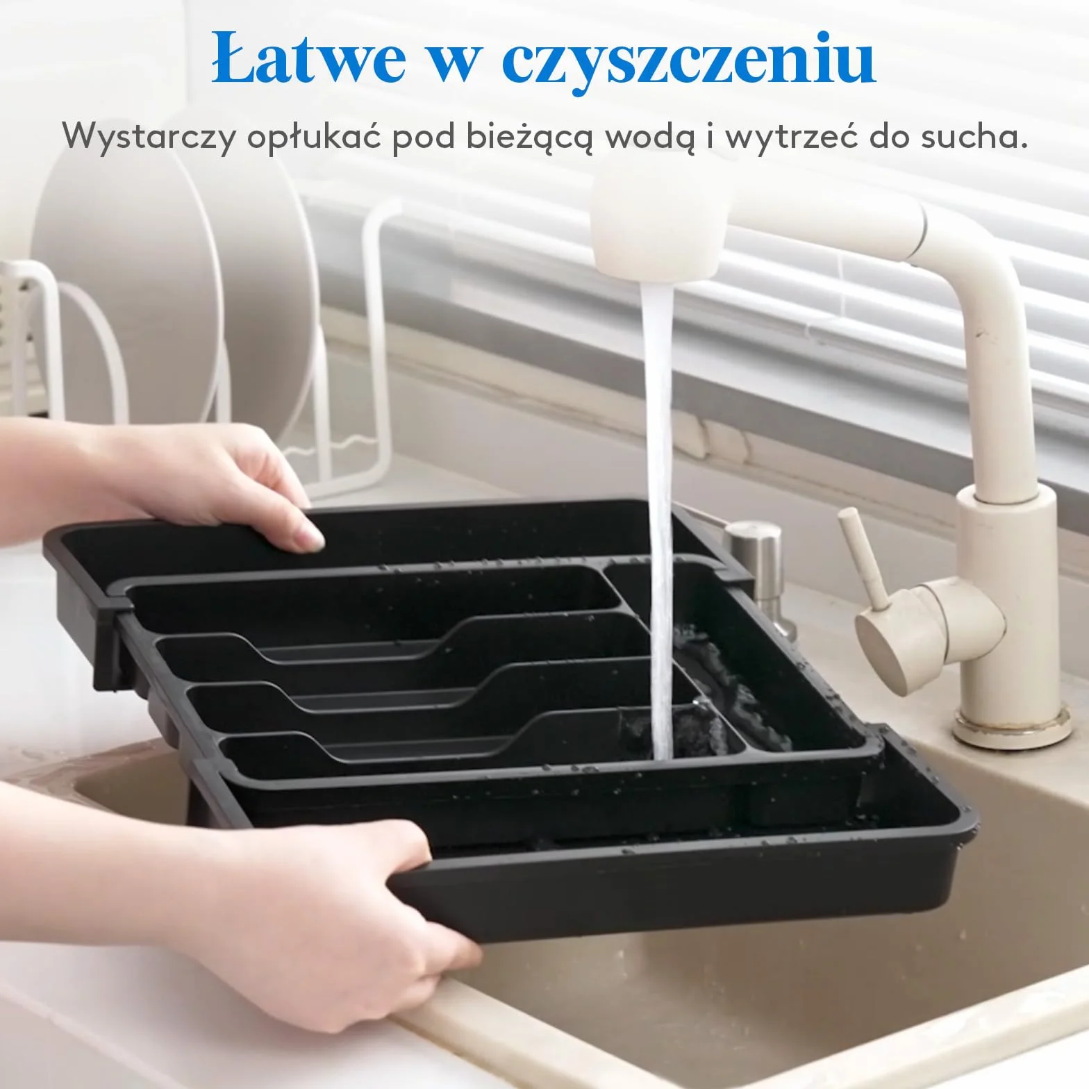 Lifewit Pojemnik na sztućce do szuflad rozszerzalny organizer kuchenny 30,9 cm czarny